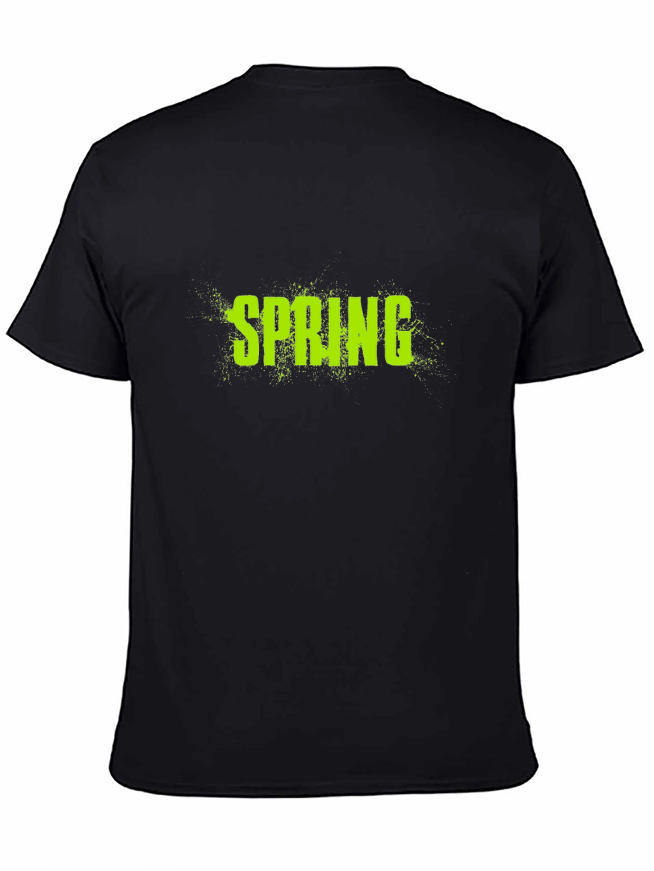 Spring Graphic Tee - Black Cotton Casual T-Shirt