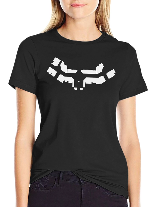 Abstract Geometric Print Black T-Shirt