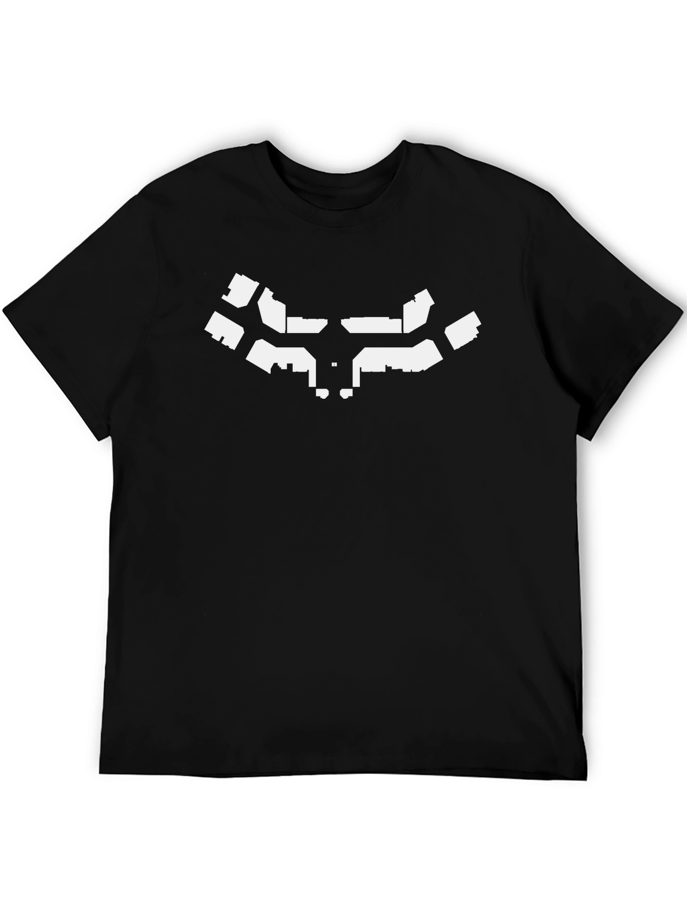 Abstract Geometric Print Black T-Shirt