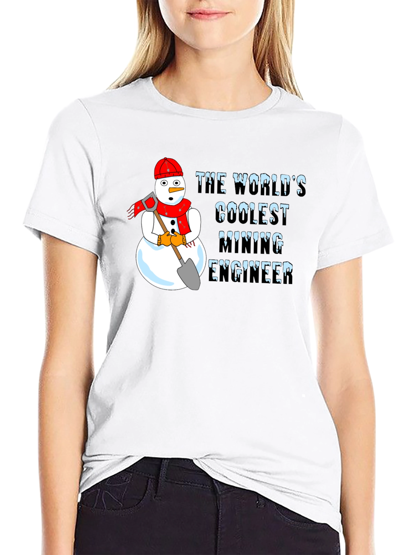 Coolest Mining Engineer Snowman Graphic T-Shirt