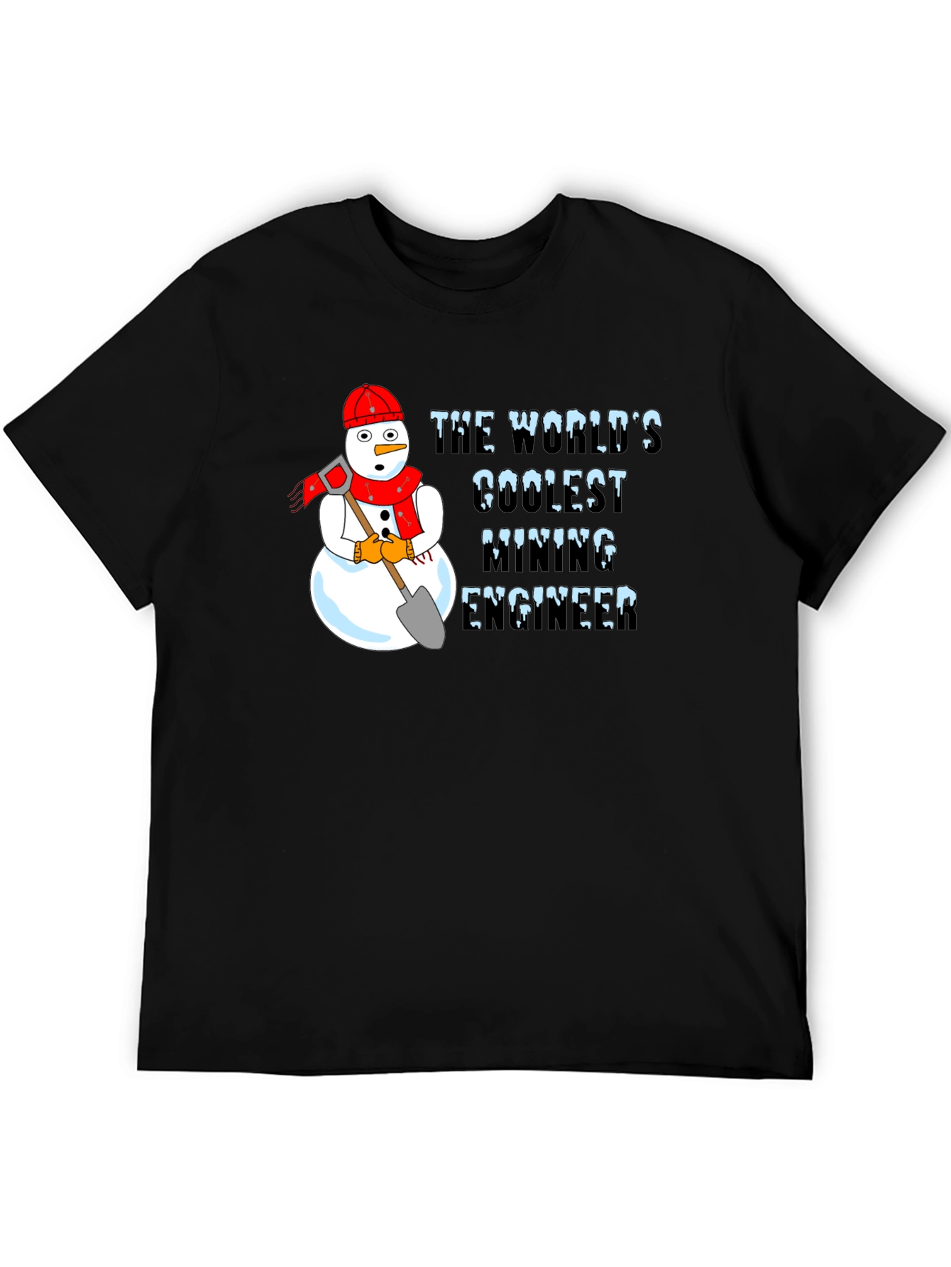 Coolest Mining Engineer Snowman Graphic T-Shirt