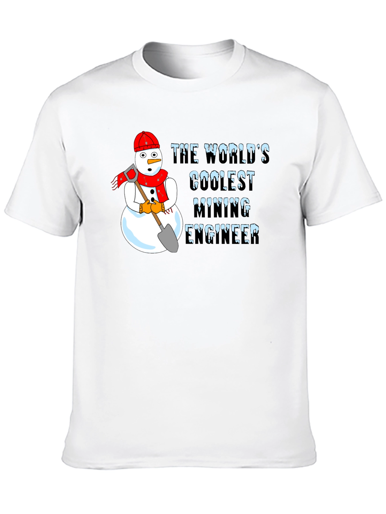 Coolest Mining Engineer Snowman Graphic T-Shirt