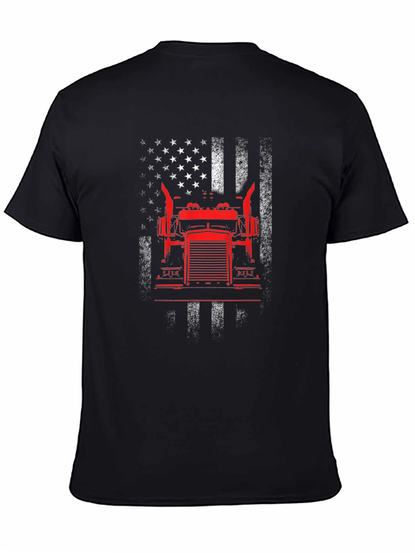 American Flag Trucker T-Shirt - Patriotic Style