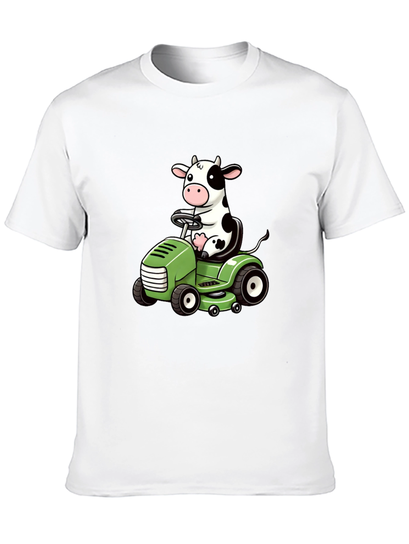 Cow Riding Lawn Mower Graphic Tee