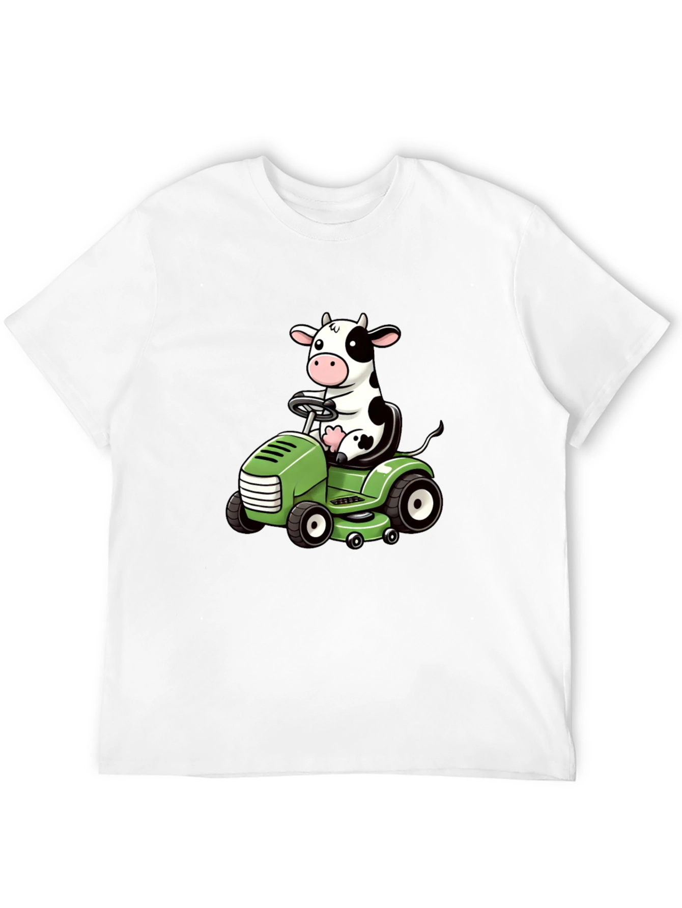 Cow Riding Lawn Mower Graphic Tee