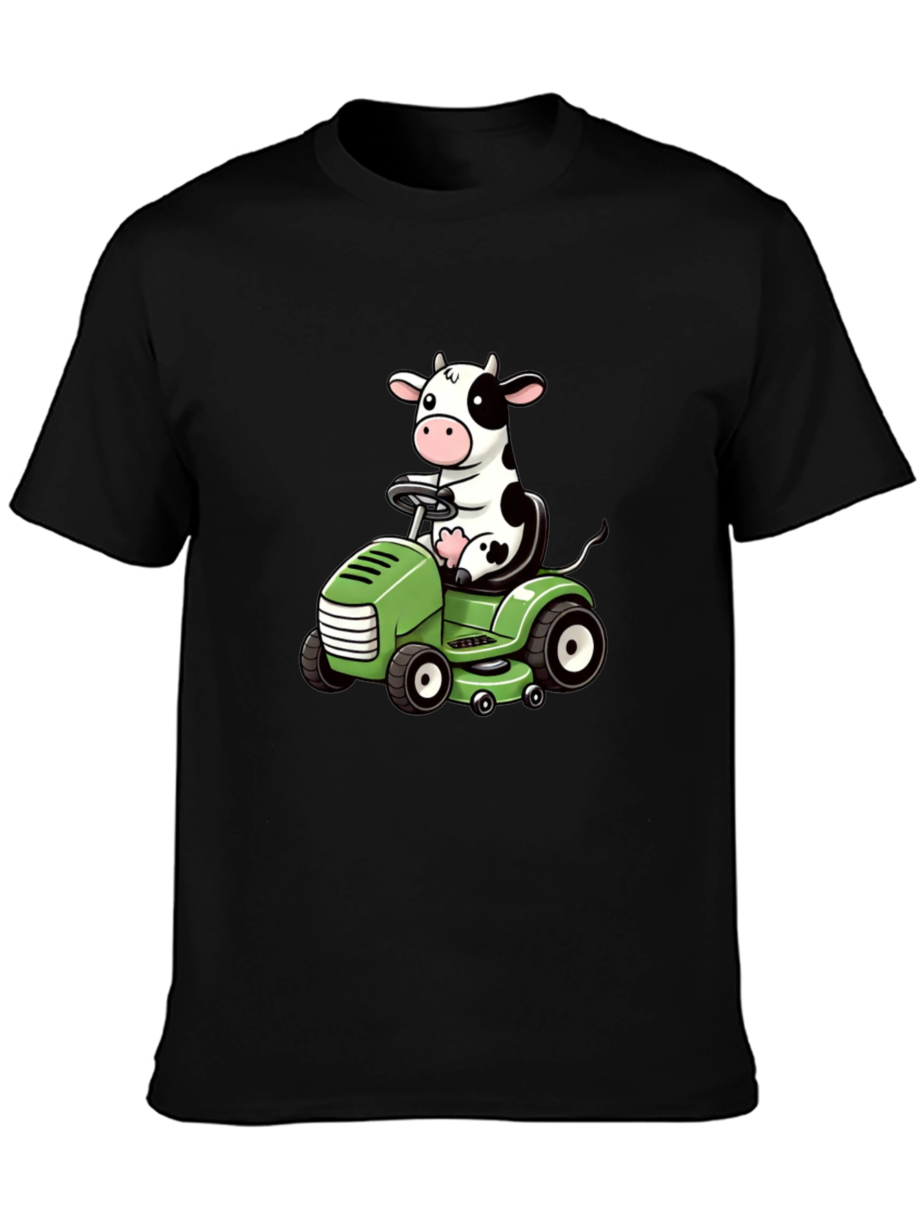 Cow Riding Lawn Mower Graphic Tee