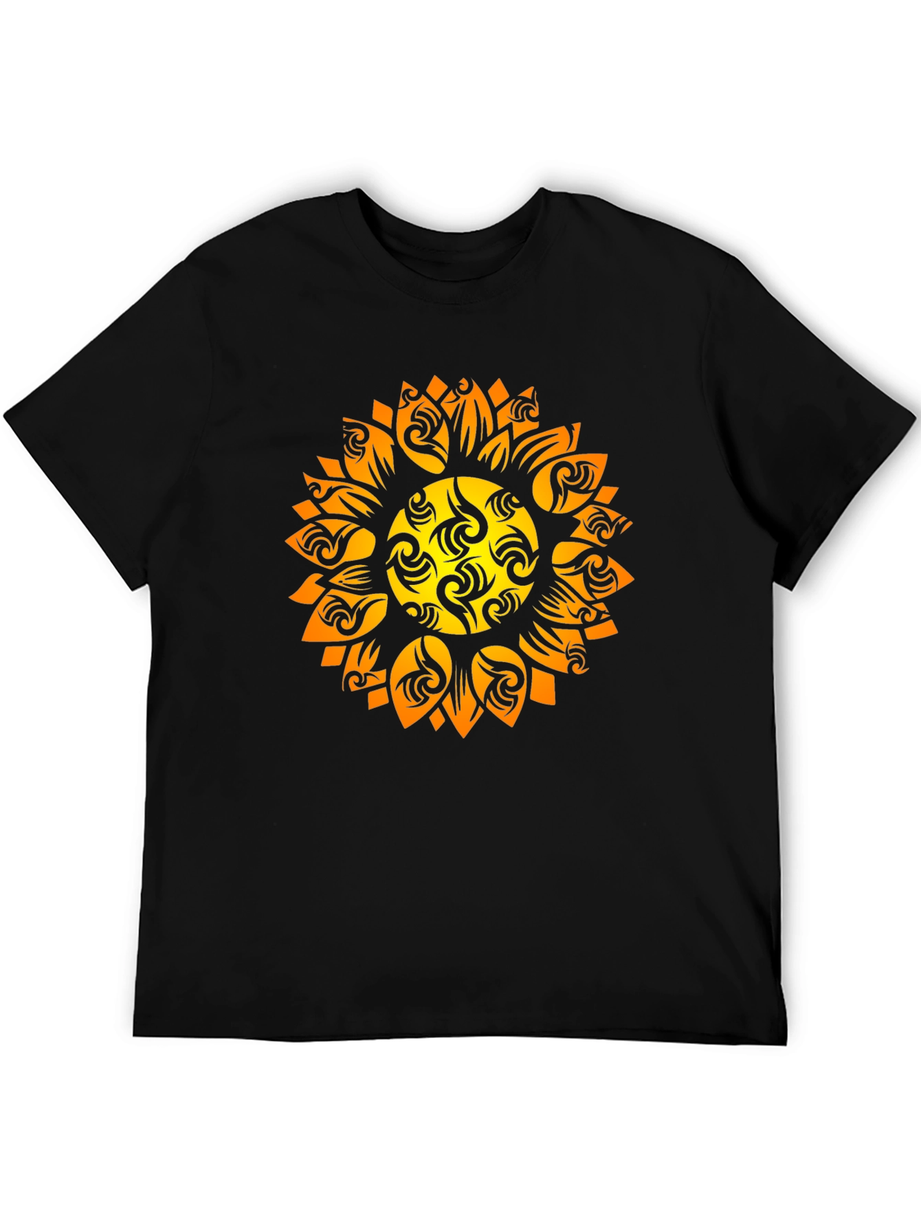 Tribal Sun Graphic Black Tee