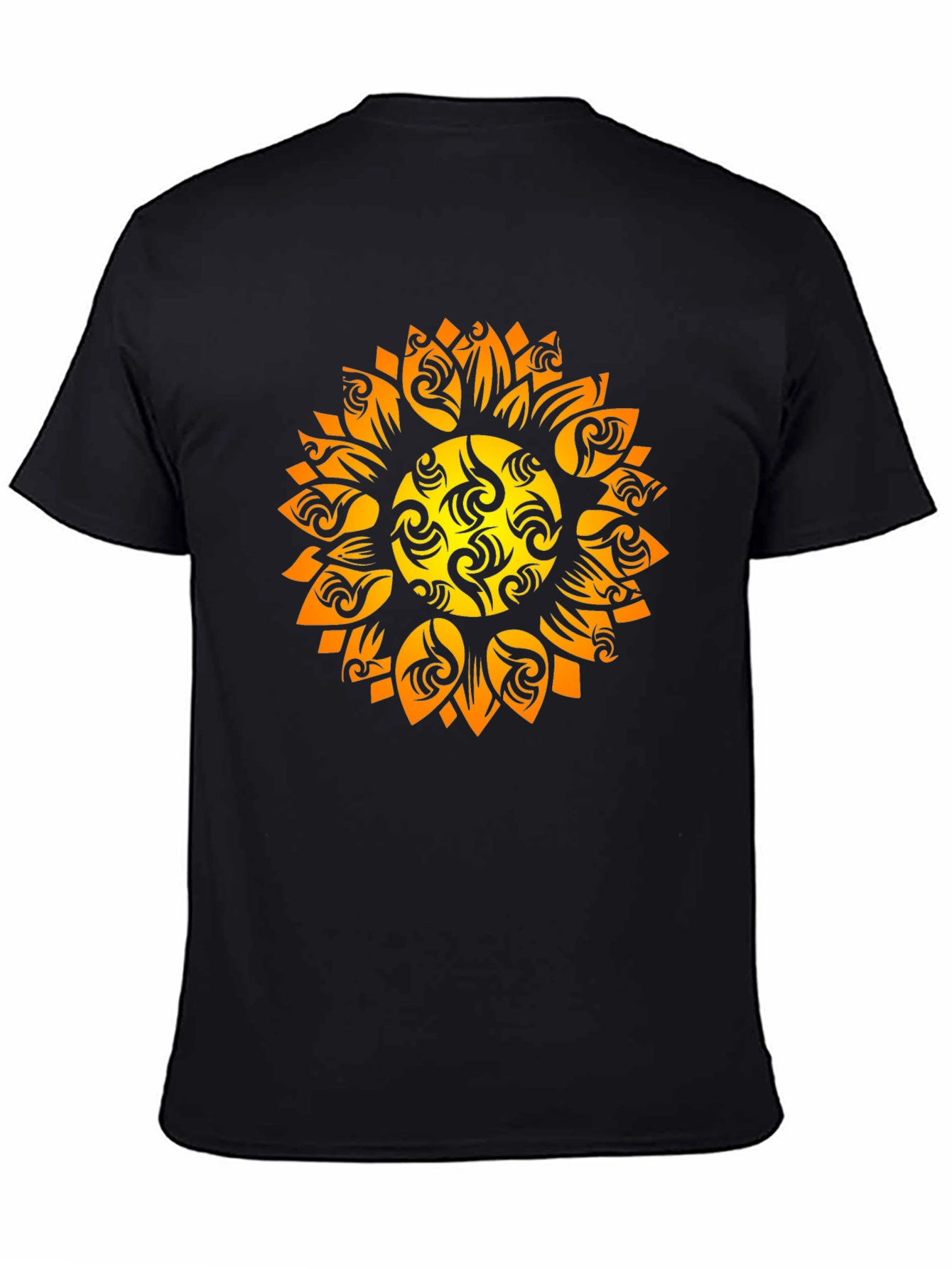 Tribal Sun Graphic Black Tee