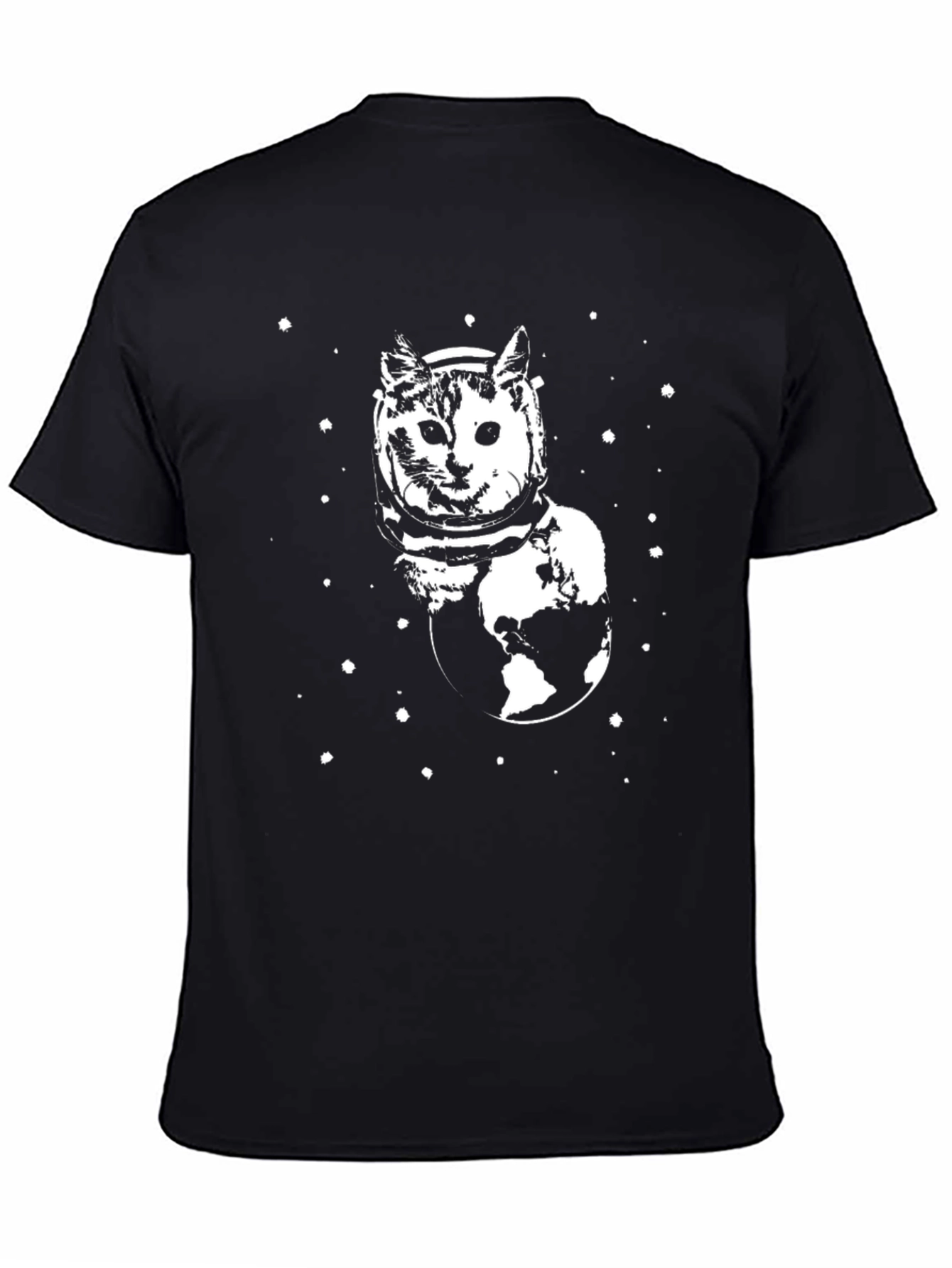 Cosmic Cat T-Shirt - Black Unique Graphic Tee