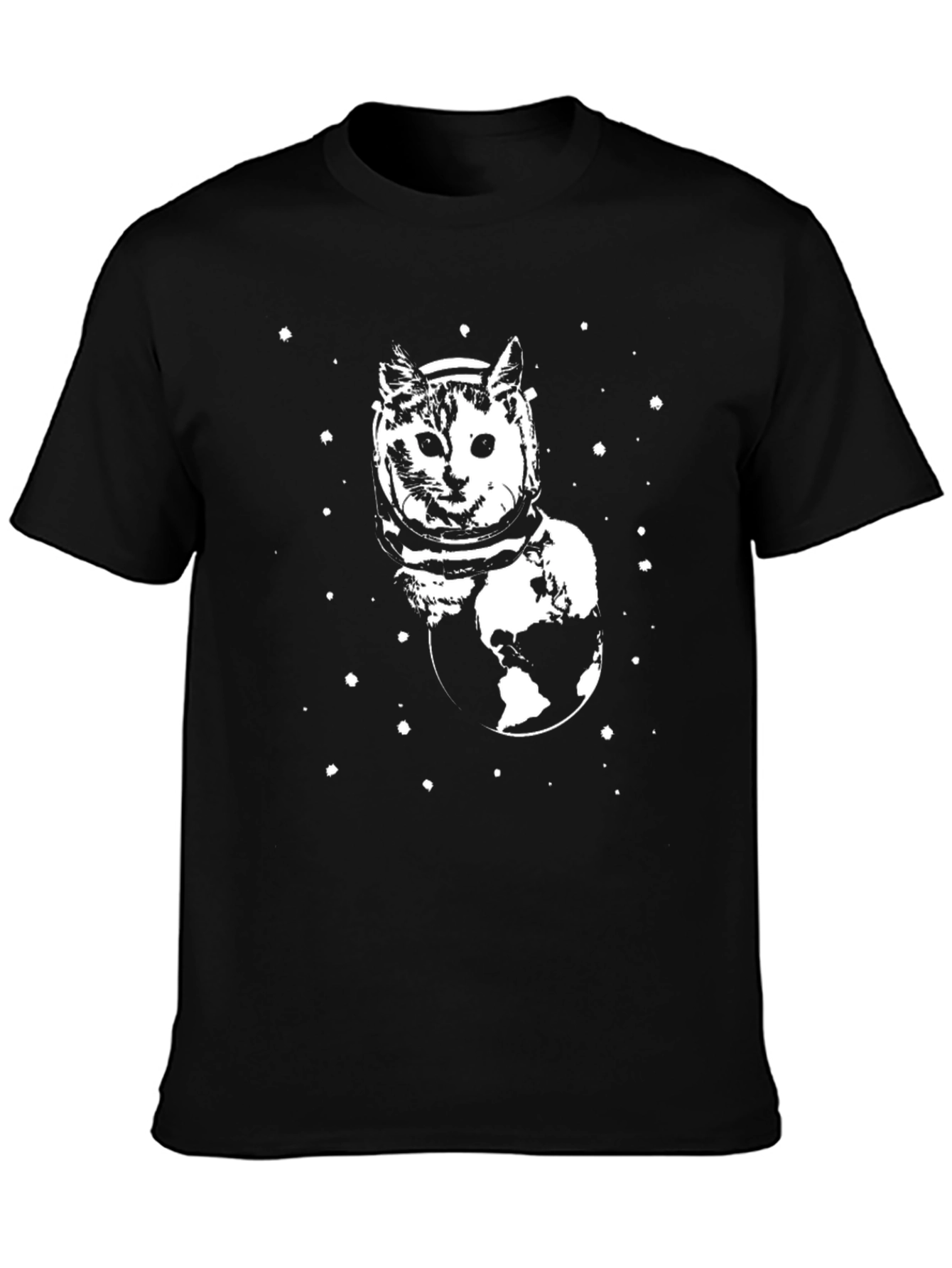 Cosmic Cat T-Shirt - Black Unique Graphic Tee