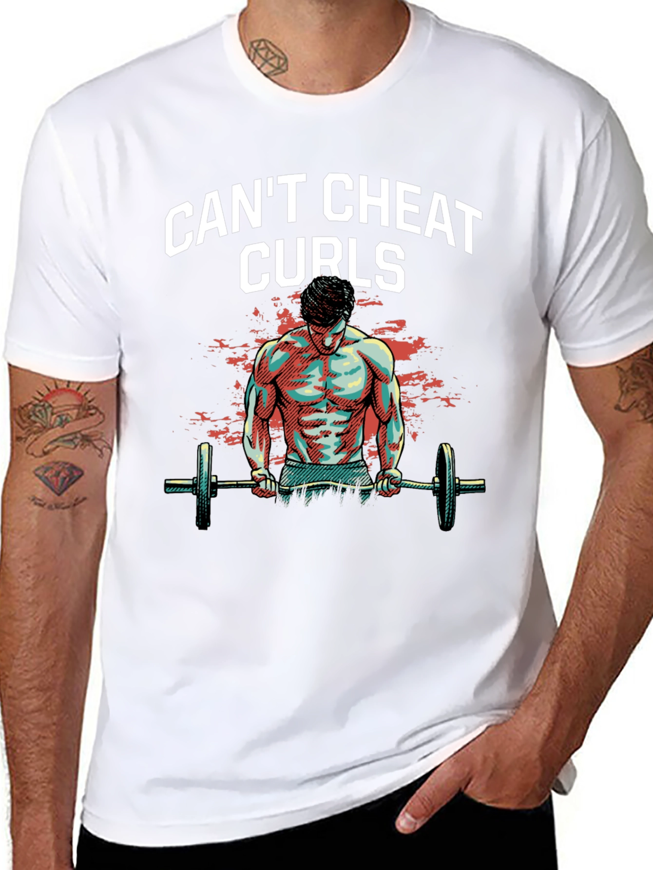 Cant Cheat Curls Mens T-Shirt Gym Fitness