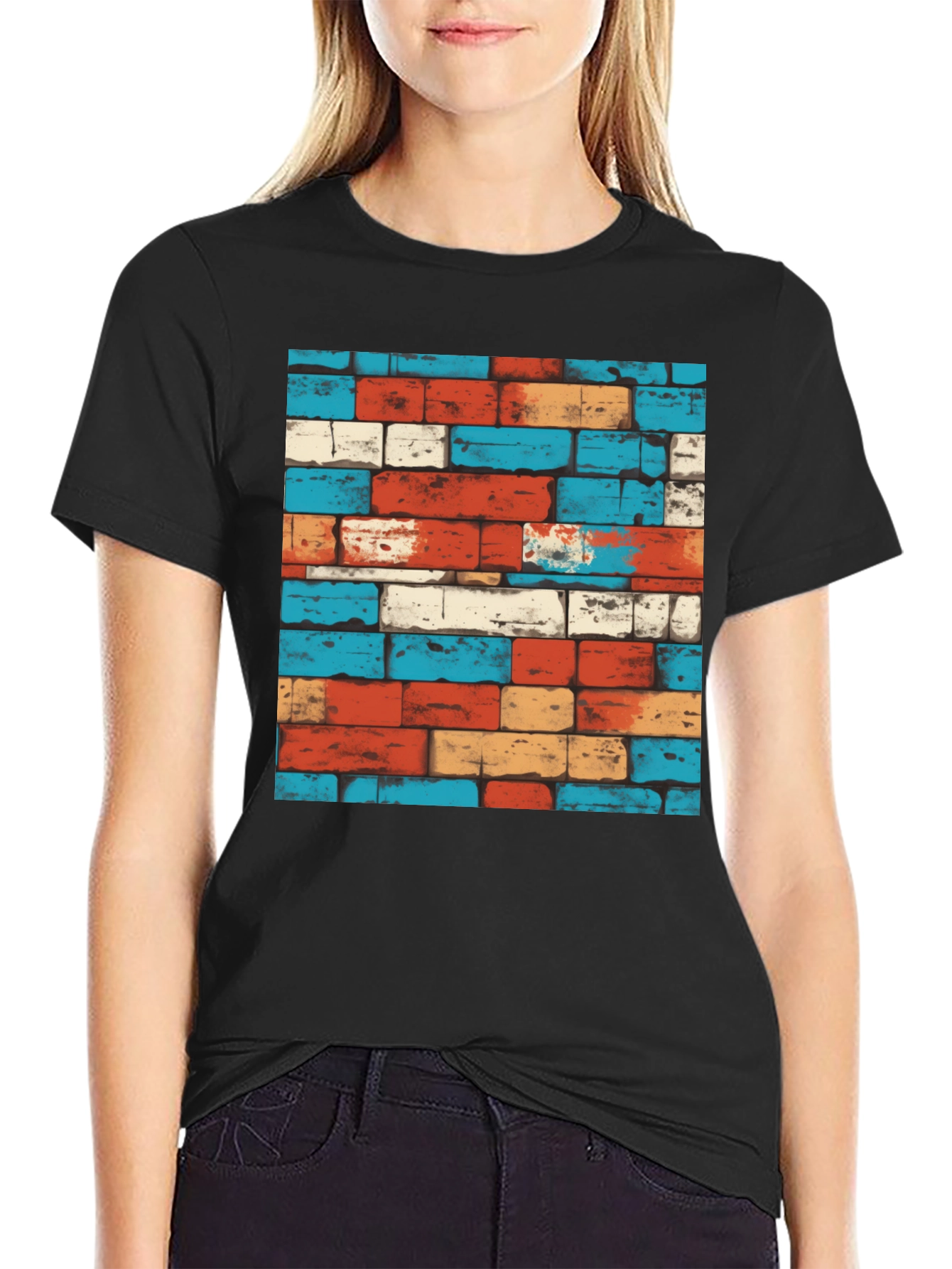 Cool Brick Wall Pattern Graphic Tee