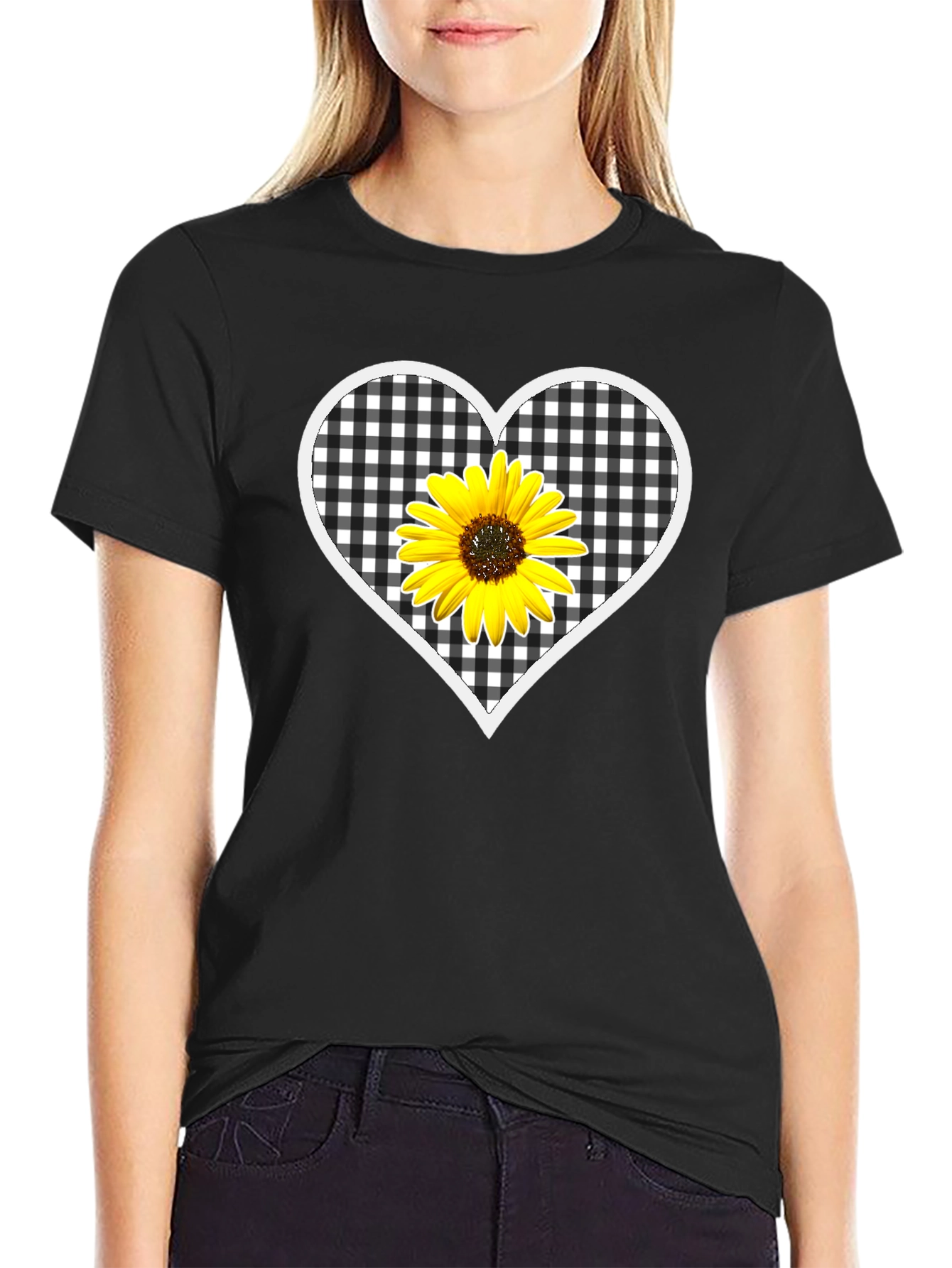Sunflower Heart Graphic T-Shirt