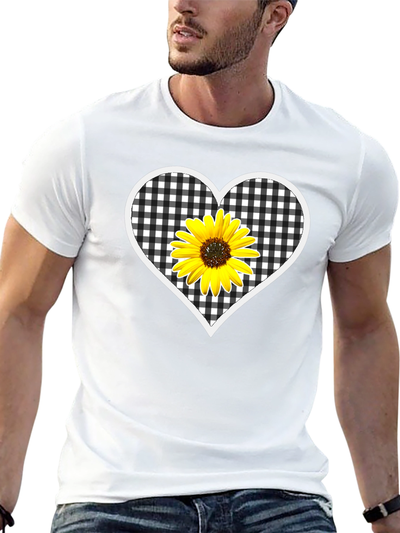 Sunflower Heart Graphic T-Shirt