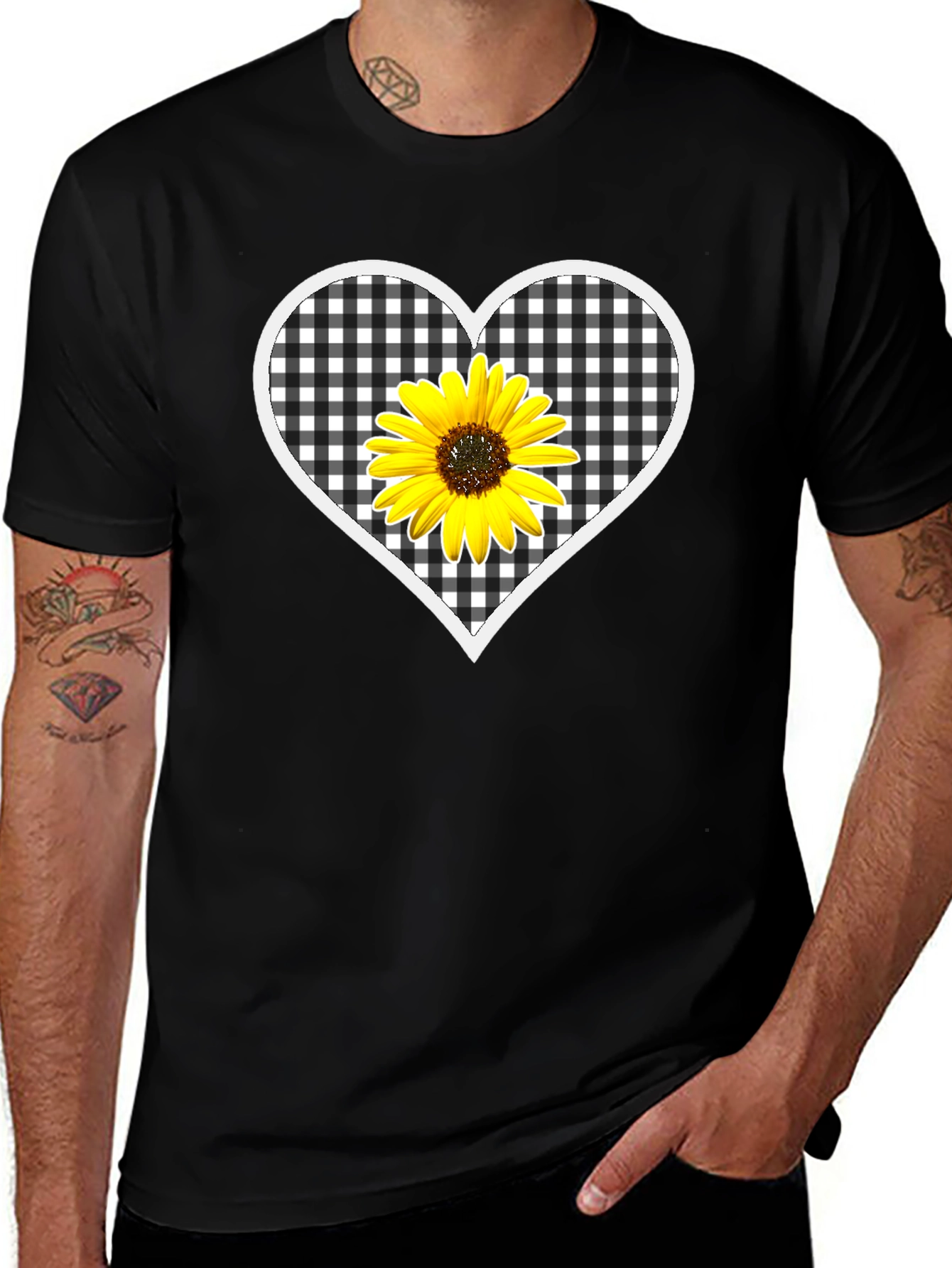 Sunflower Heart Graphic T-Shirt