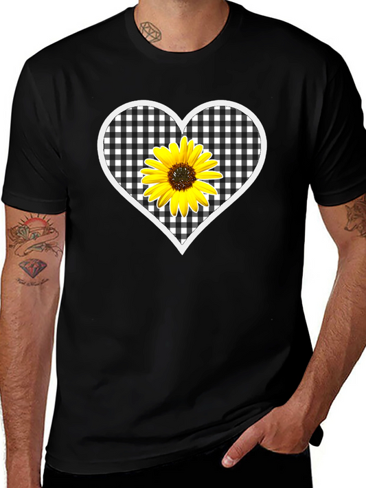 Sunflower Heart Graphic T-Shirt