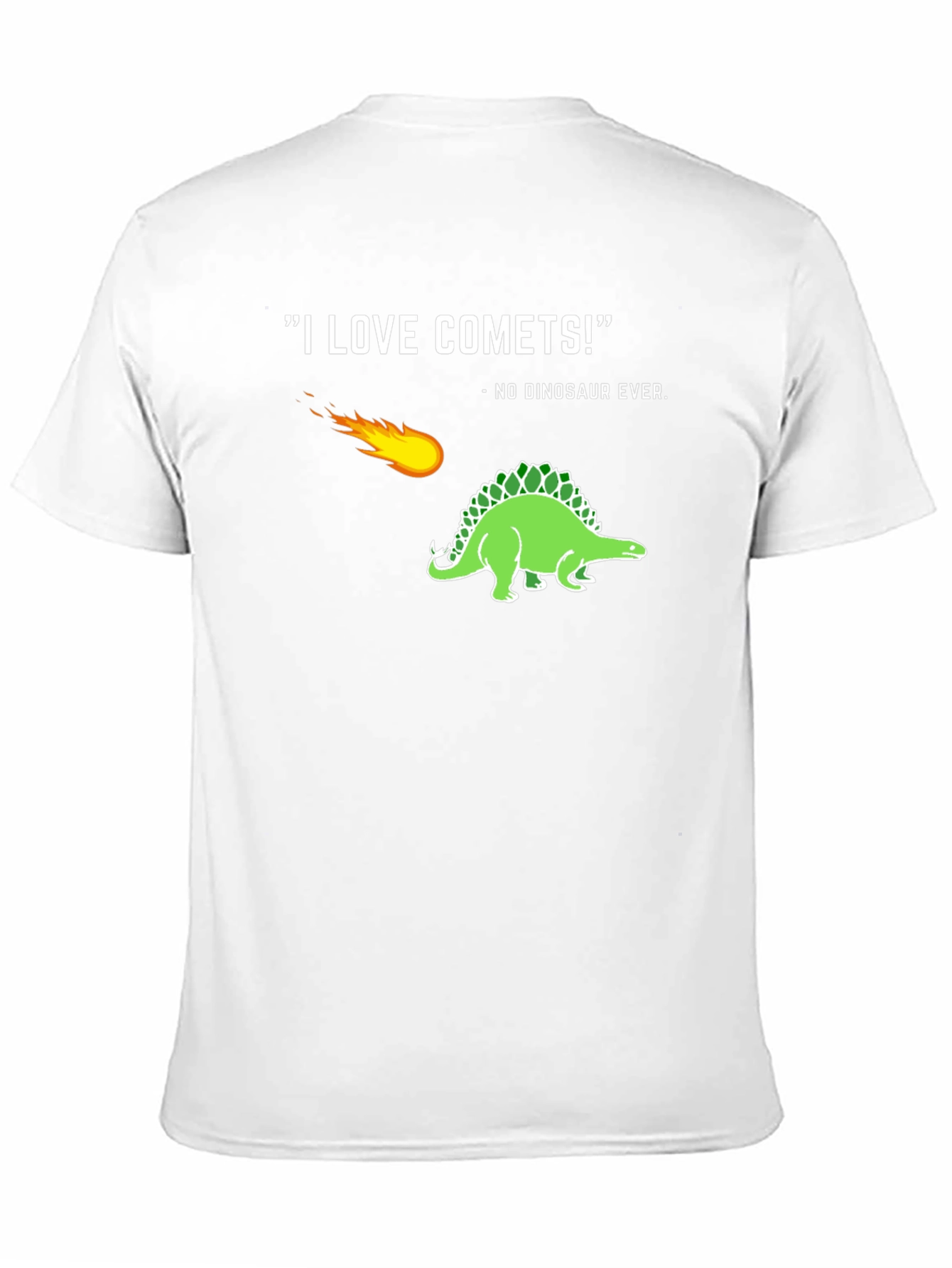Comets Funny Dinosaur T-Shirt - Black Tee