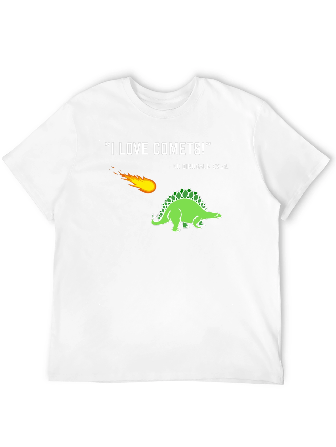 Comets Funny Dinosaur T-Shirt - Black Tee