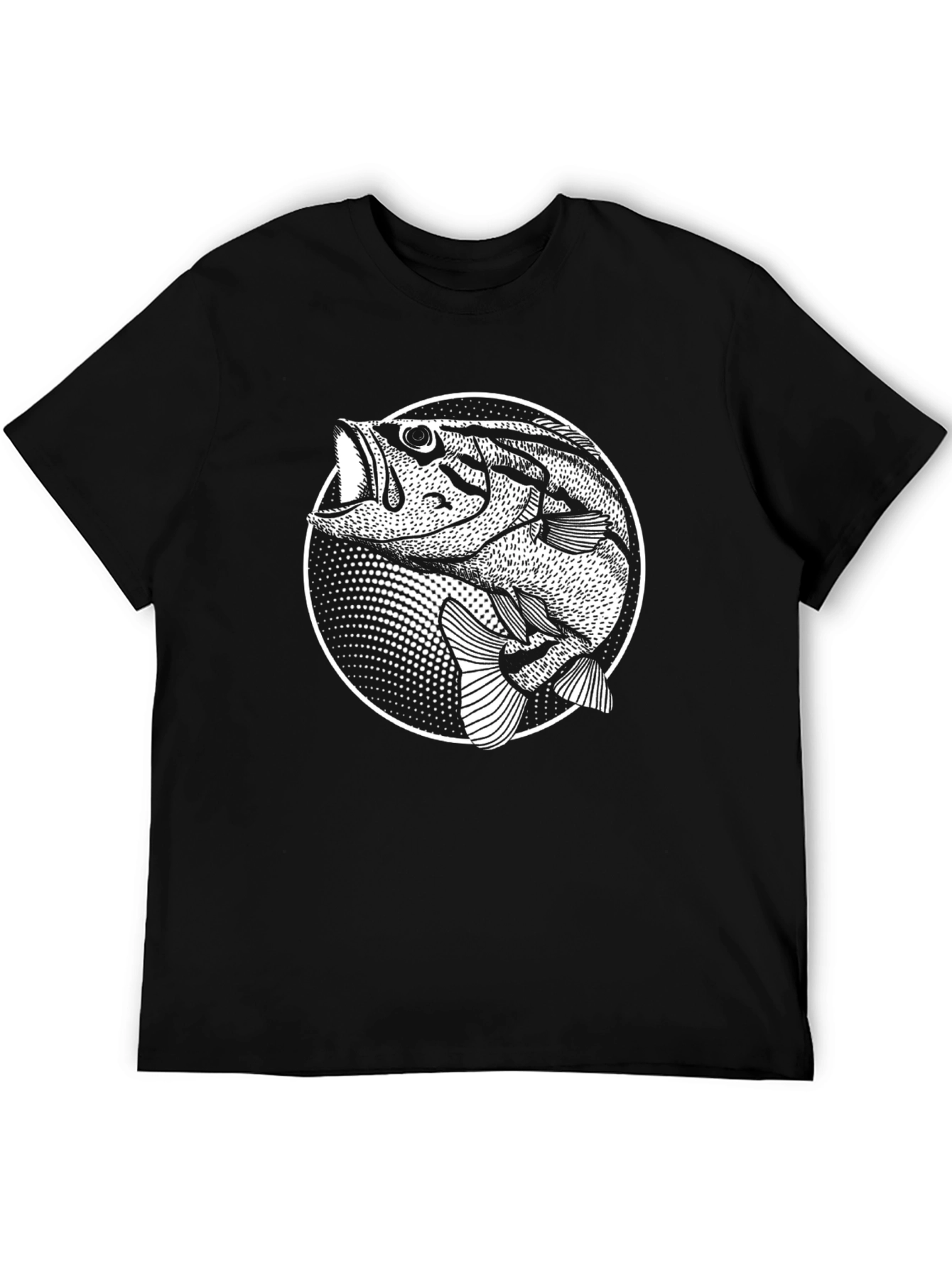Bass Fish Graphic Tee - Mens Black T-Shirt