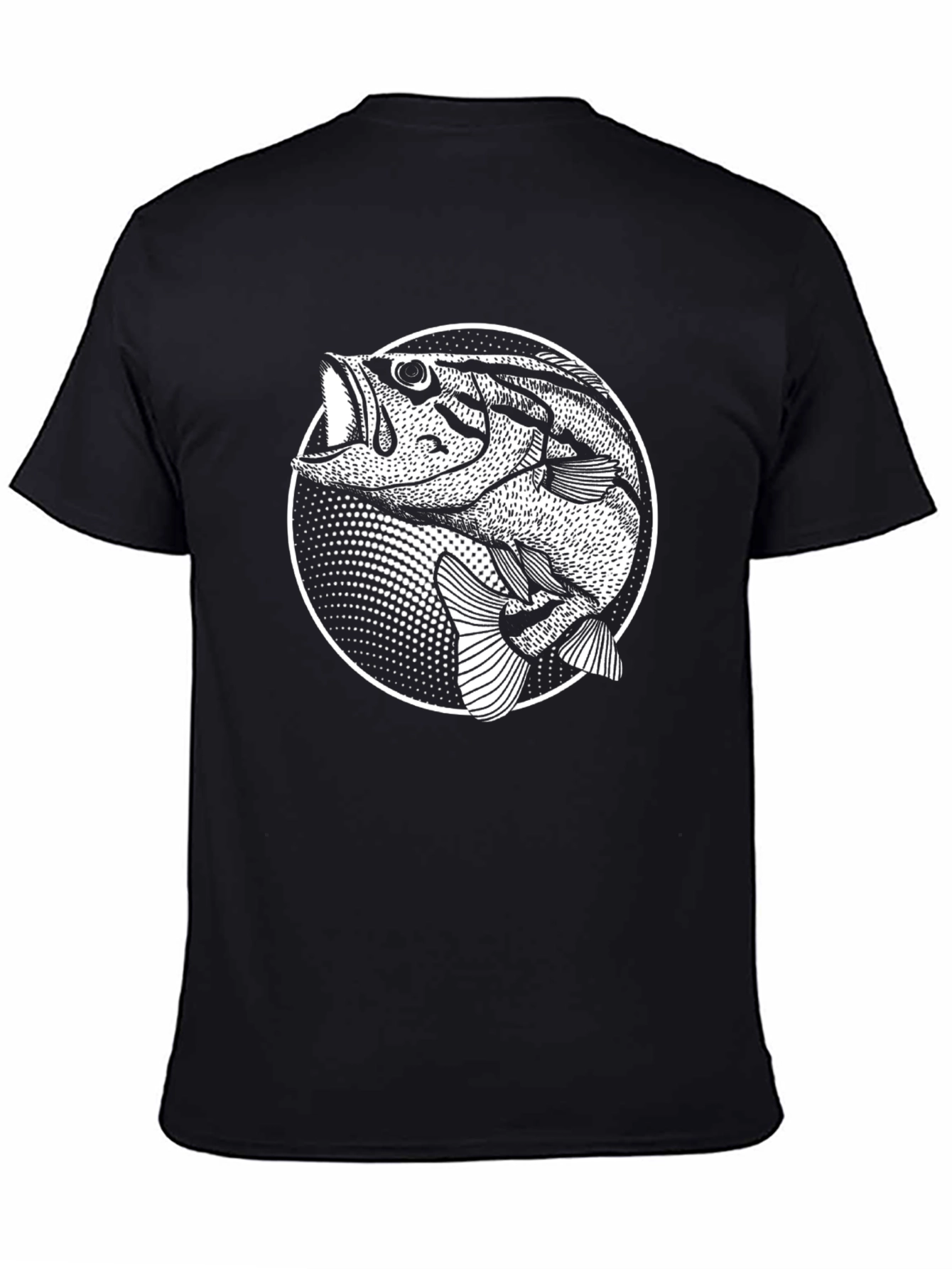 Bass Fish Graphic Tee - Mens Black T-Shirt