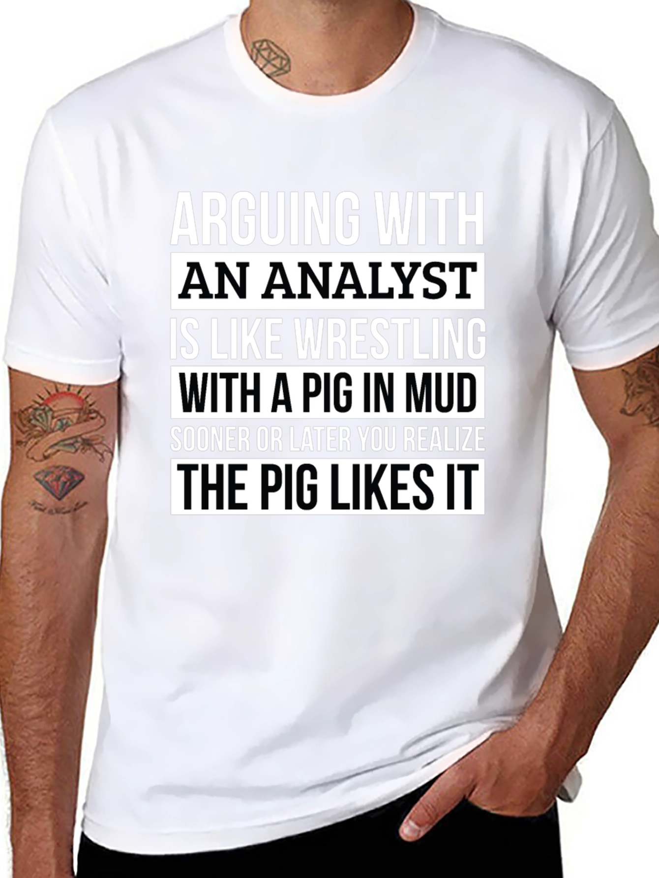 Analyst Pig Wrestling Graphic Tee