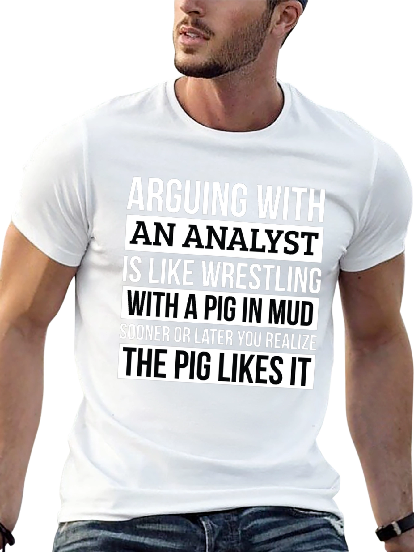 Analyst Pig Wrestling Graphic Tee