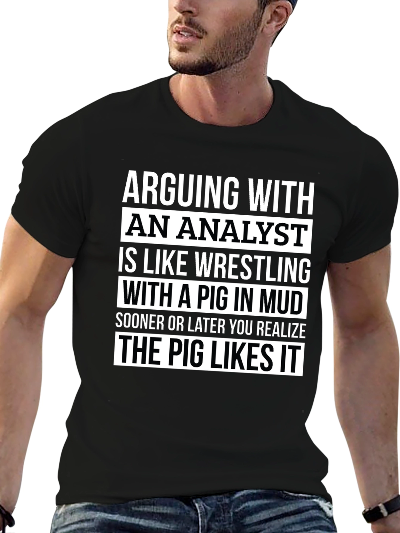 Analyst Pig Wrestling Graphic Tee