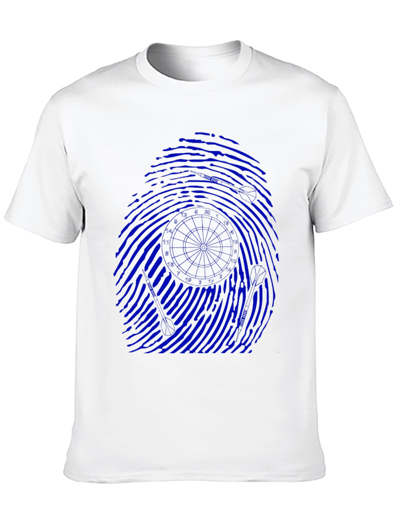 Blue Fingerprint Graphic Black T-Shirt