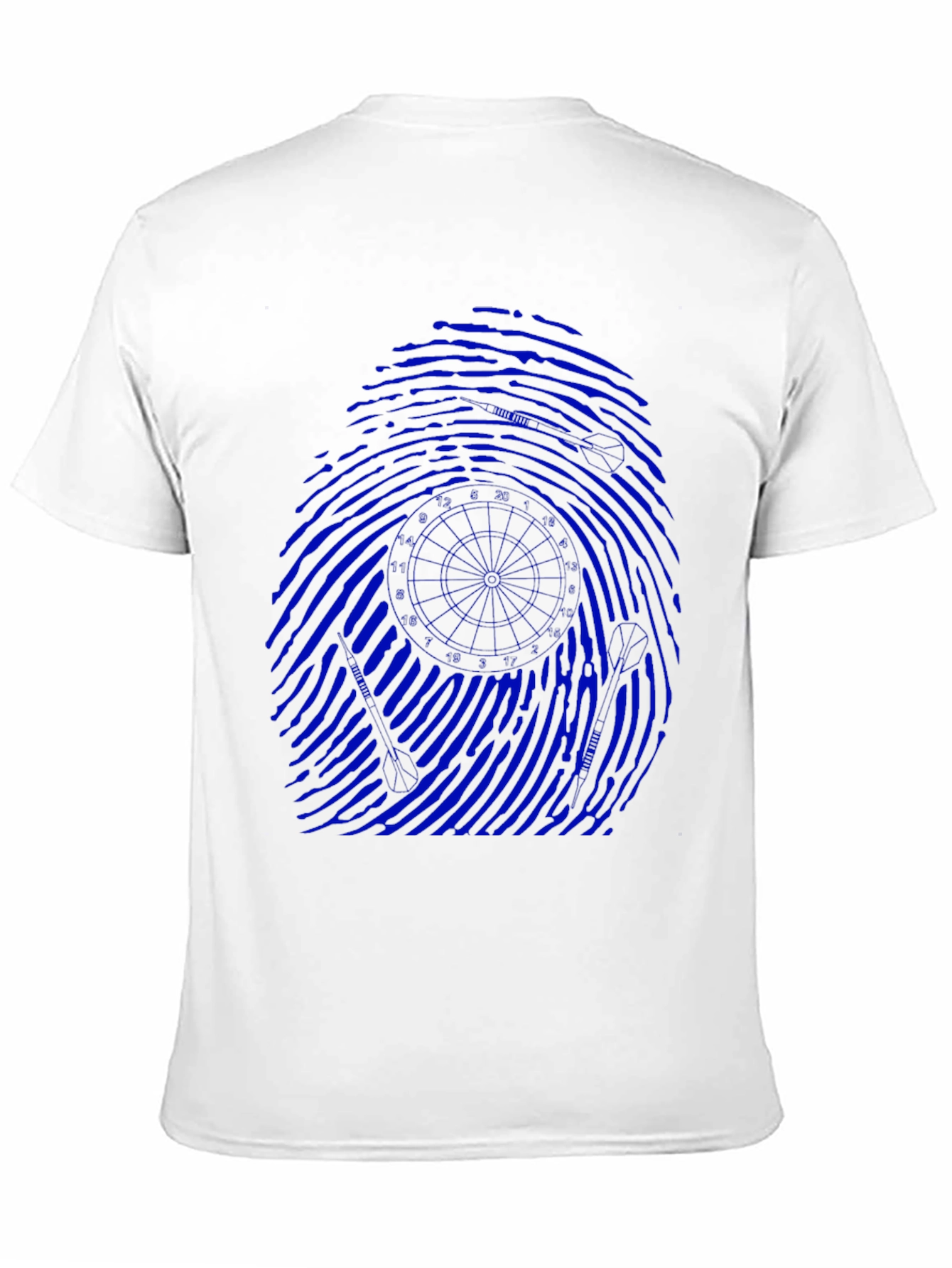 Blue Fingerprint Graphic Black T-Shirt