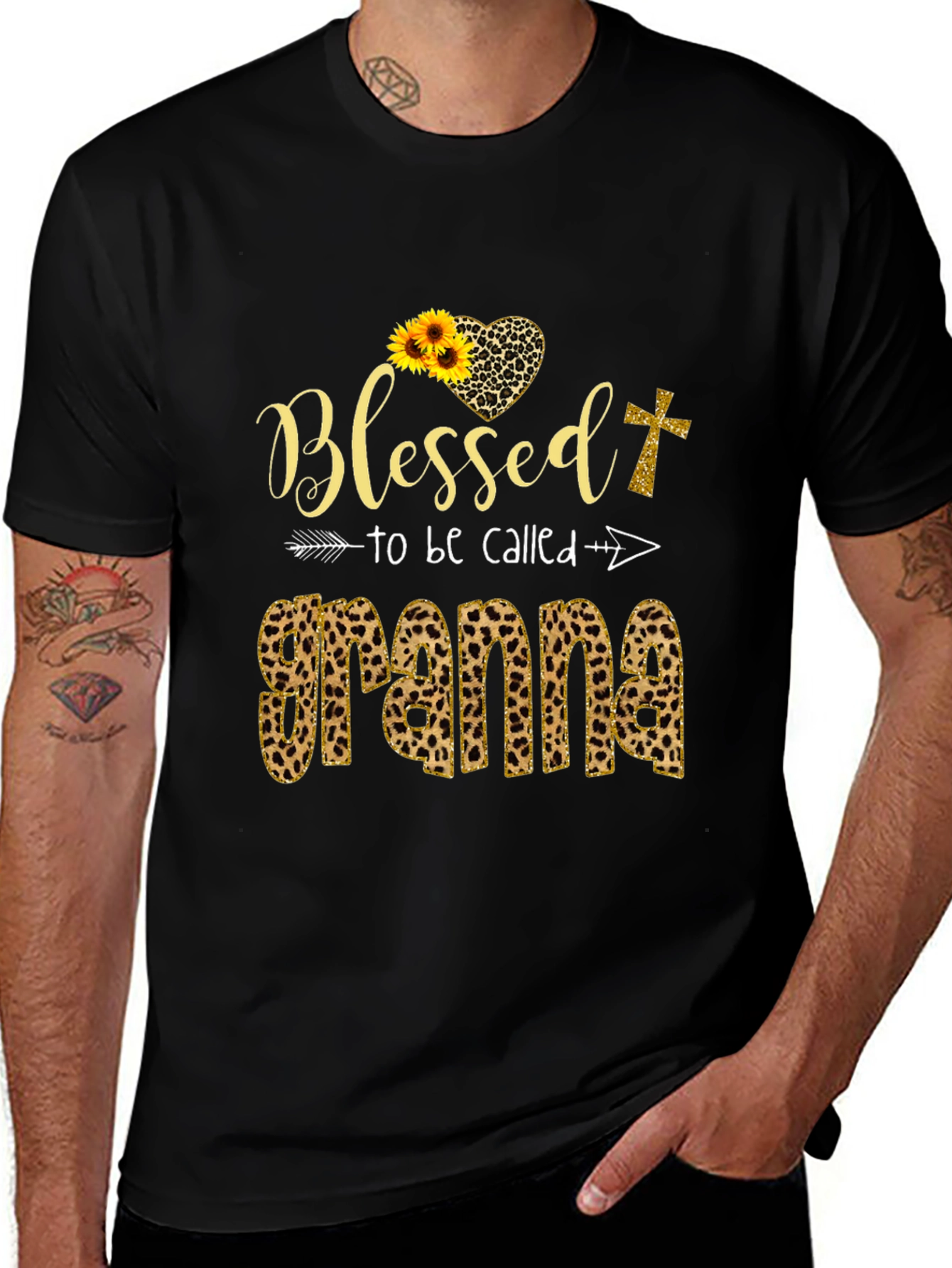 Blessed Grandma Leopard Print Graphic Tee
