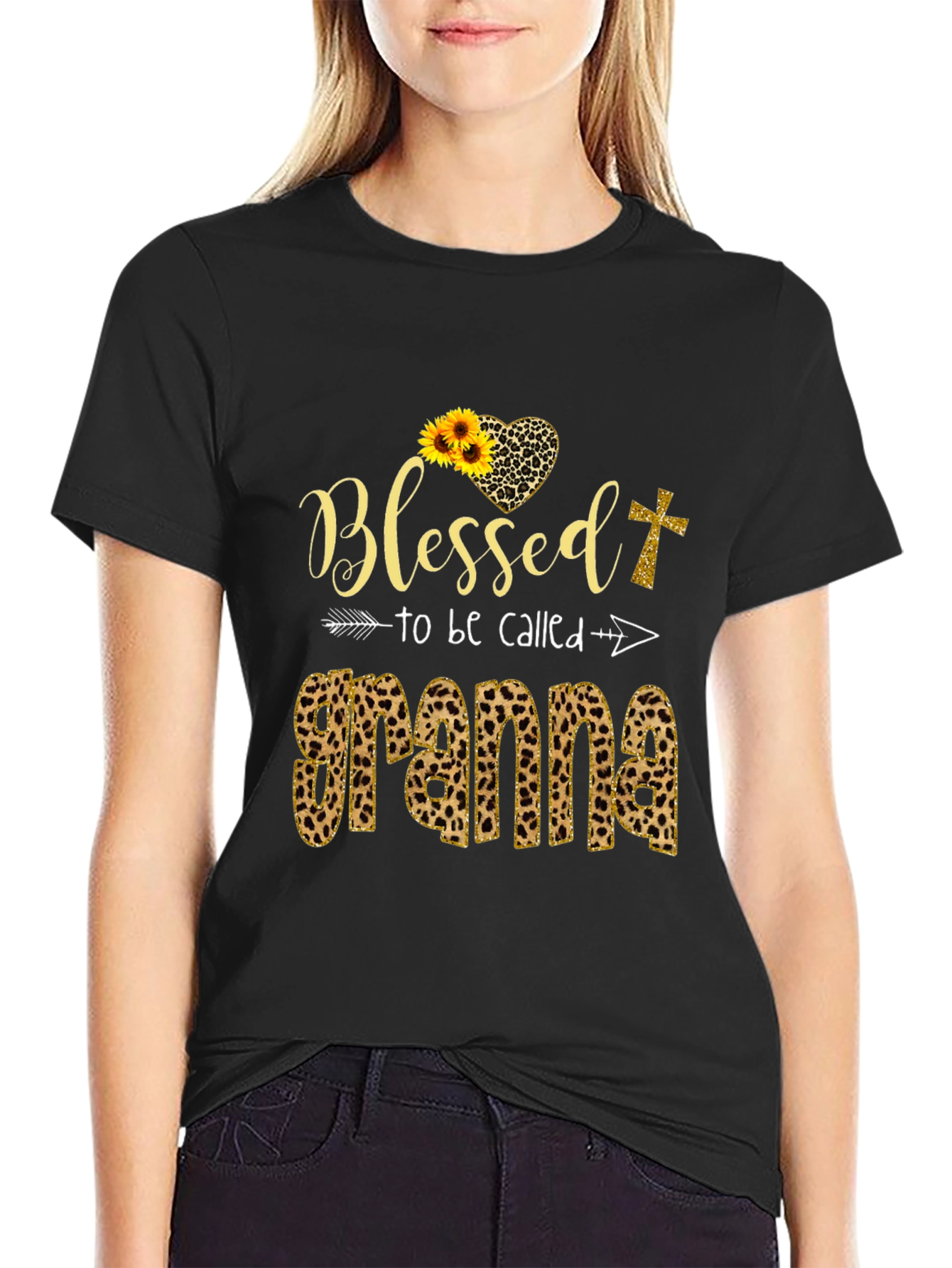 Blessed Grandma Leopard Print Graphic Tee