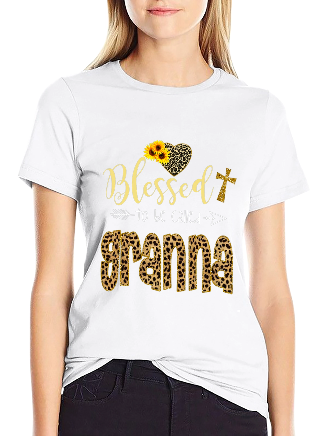 Blessed Grandma Leopard Print Graphic Tee