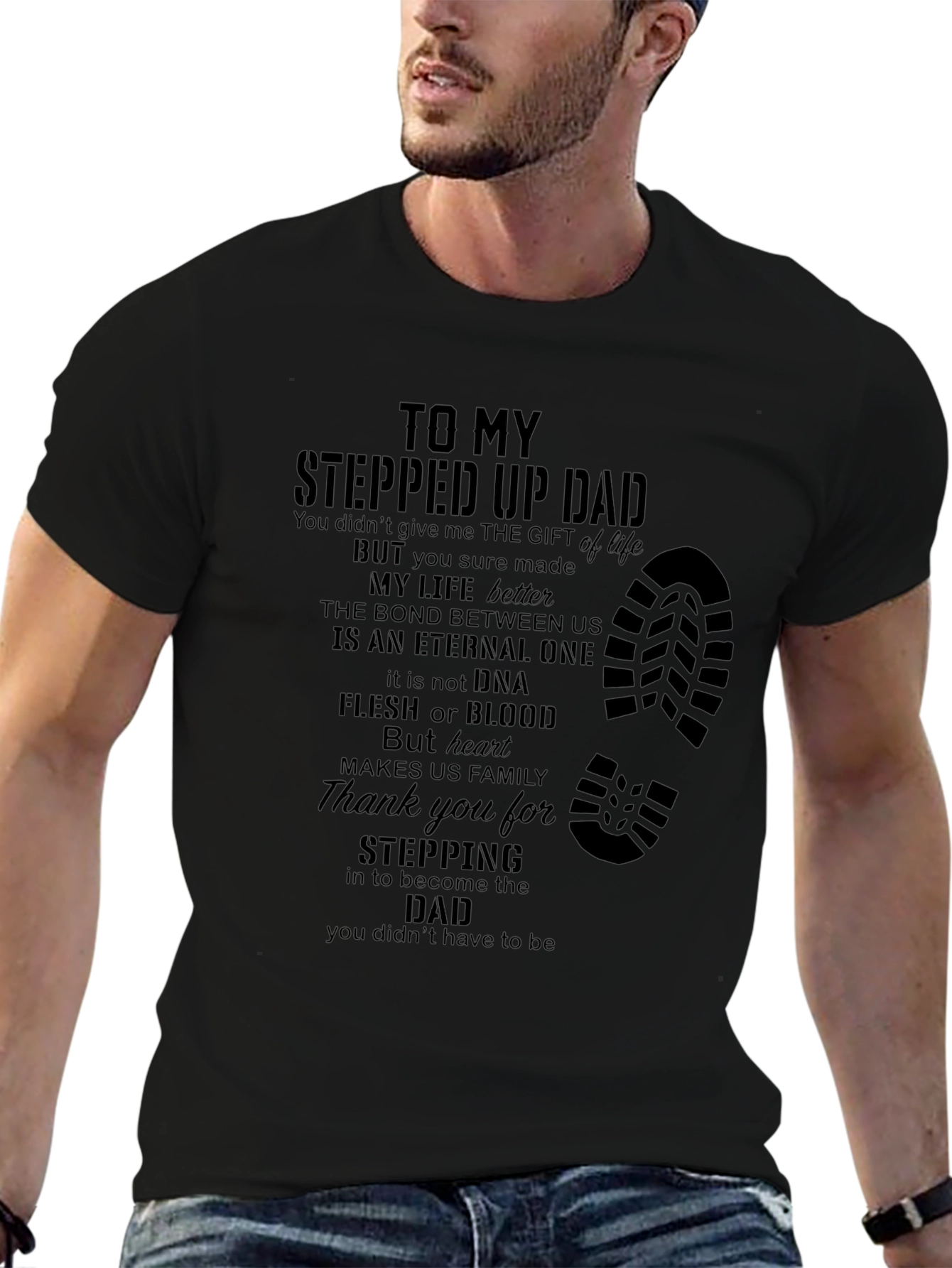 Stepped Up Dad Graphic T-Shirt