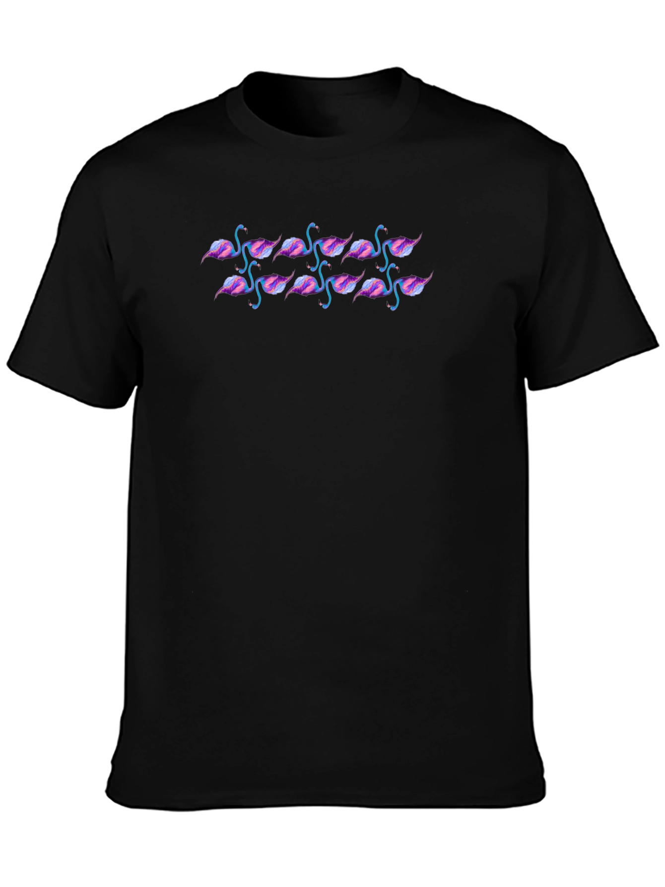 Black Flamingo Pattern Tee