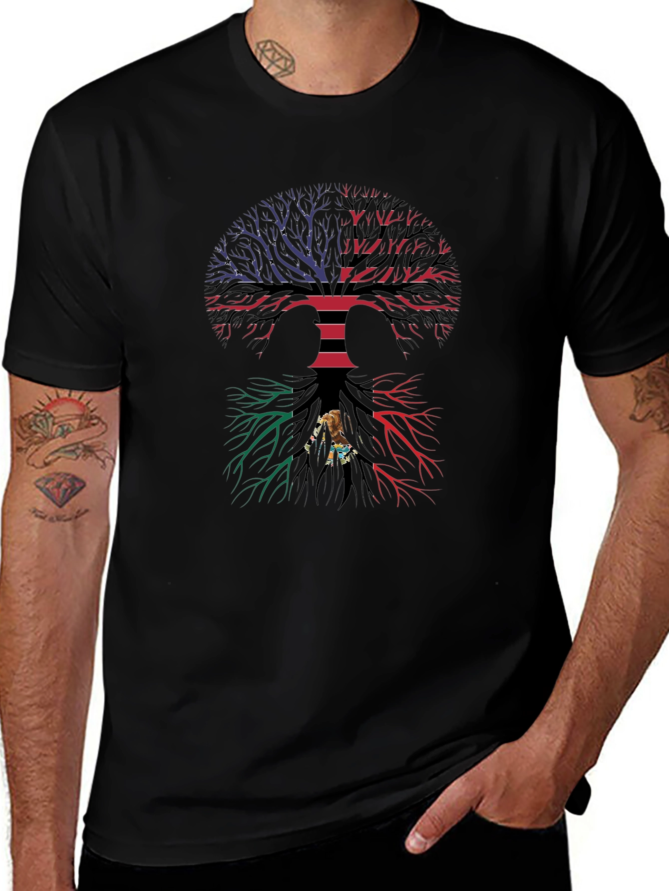 Tree of Life Graphic Tee - Black Cotton Blend