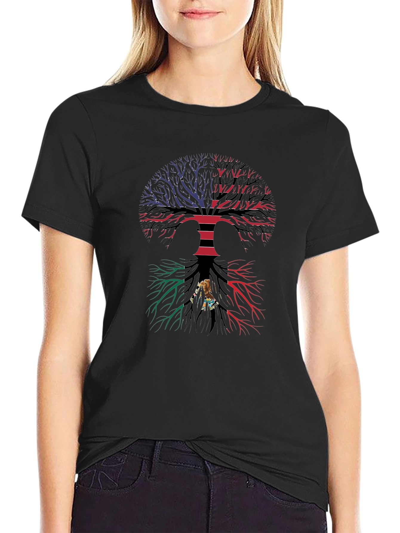 Tree of Life Graphic Tee - Black Cotton Blend