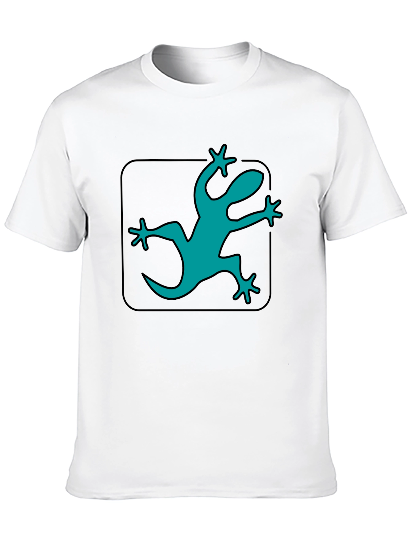 Teal Lizard Graphic Black T-Shirt