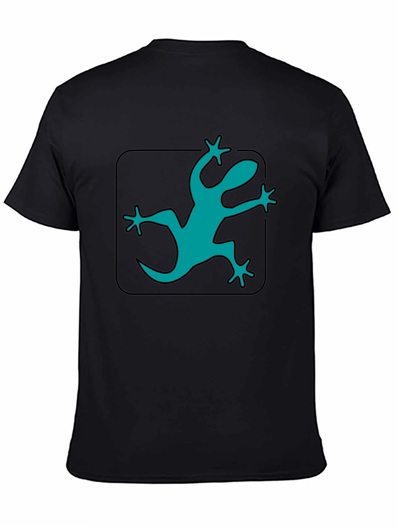 Teal Lizard Graphic Black T-Shirt