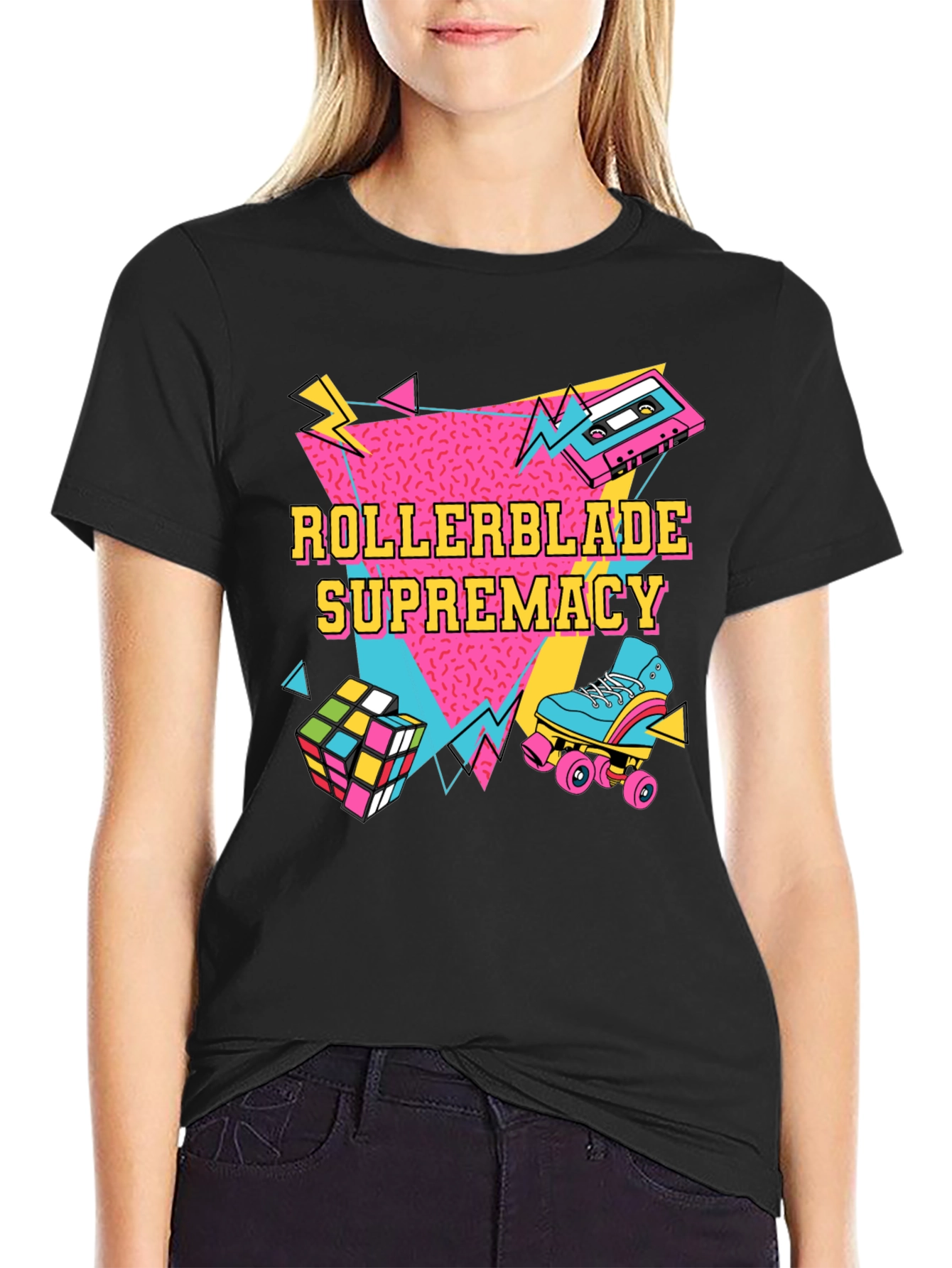 Retro Rollerblade Supremacy Graphic Tee - 80s Style