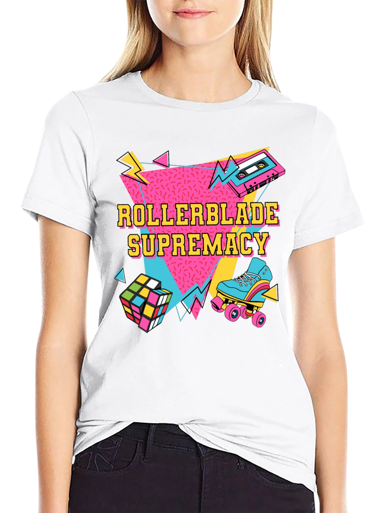 Retro Rollerblade Supremacy Graphic Tee - 80s Style