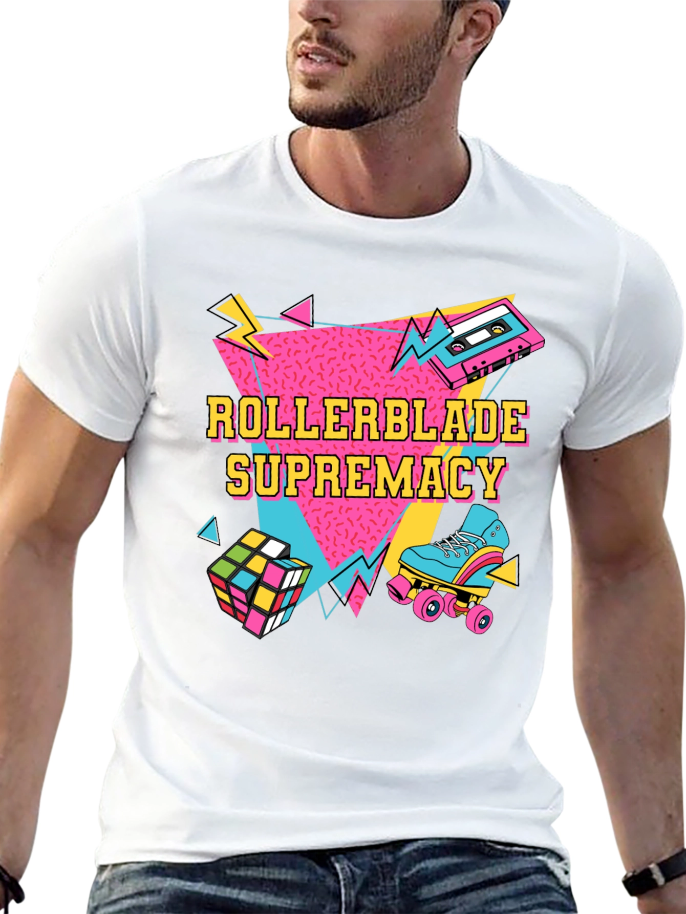 Retro Rollerblade Supremacy Graphic Tee - 80s Style