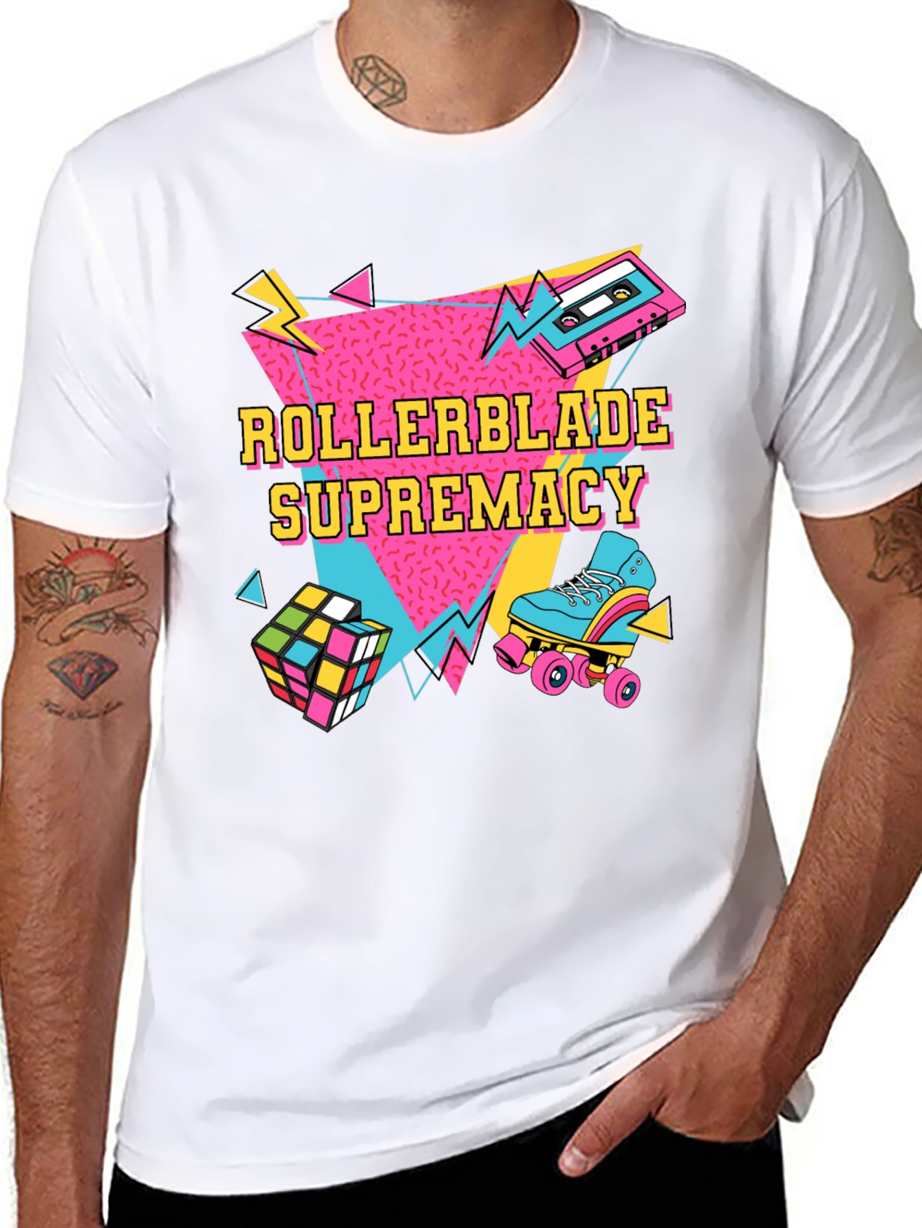 Retro Rollerblade Supremacy Graphic Tee - 80s Style