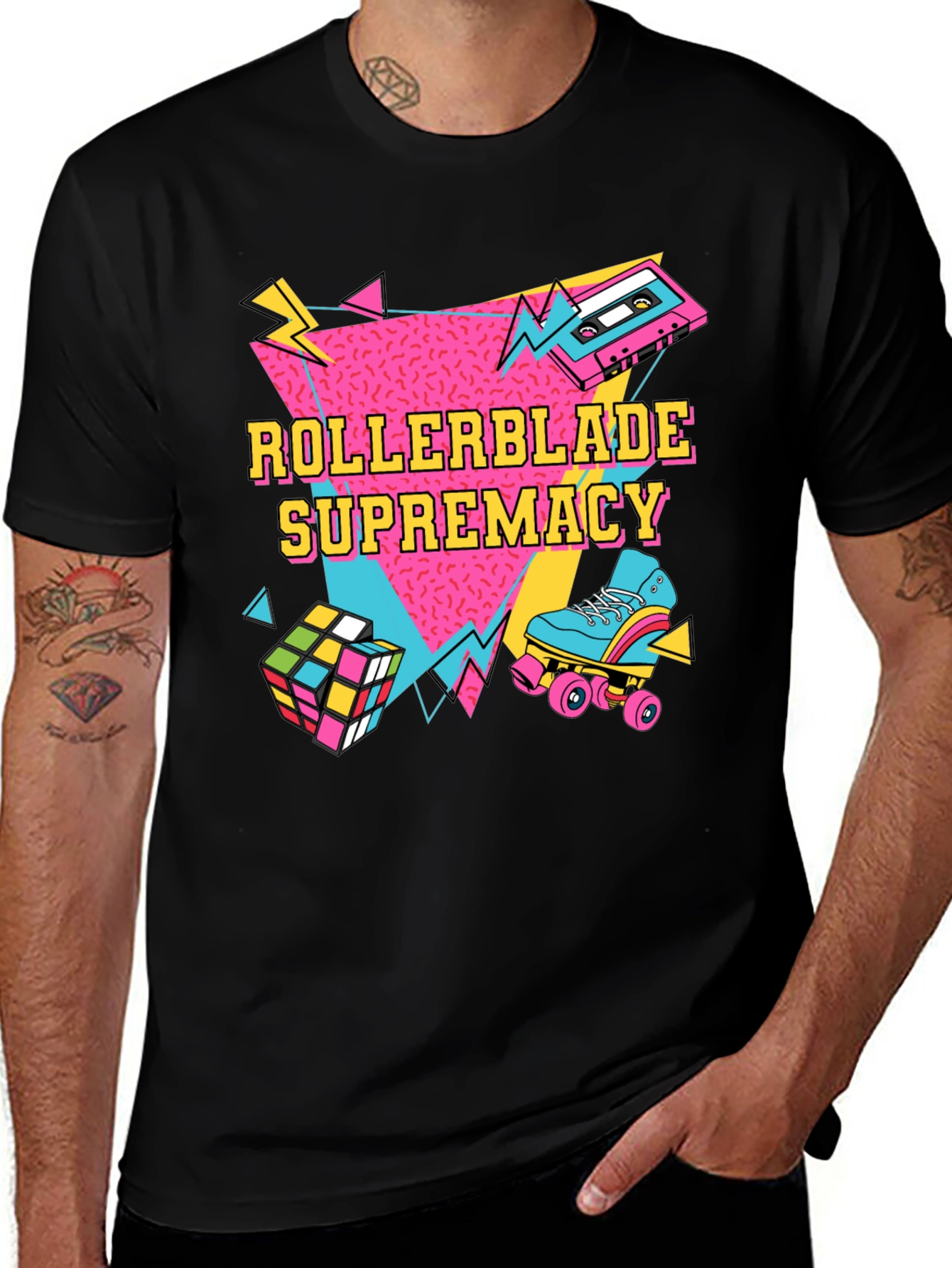 Retro Rollerblade Supremacy Graphic Tee - 80s Style