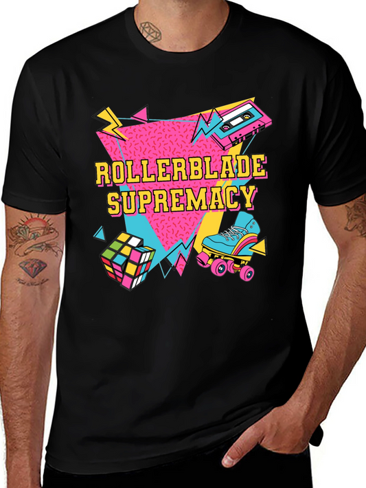 Retro Rollerblade Supremacy Graphic Tee - 80s Style