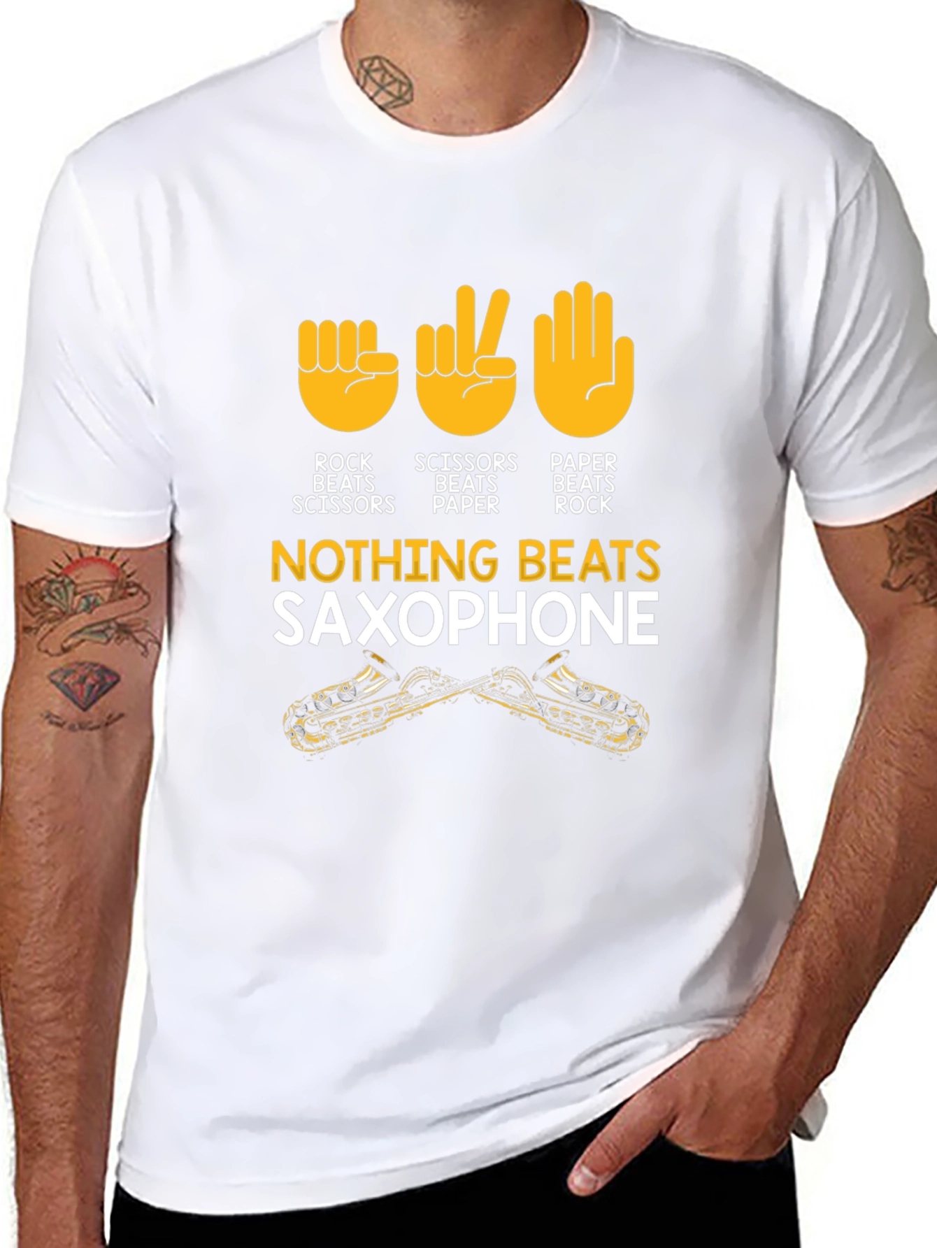Rock Paper Scissors Saxophone T-Shirt