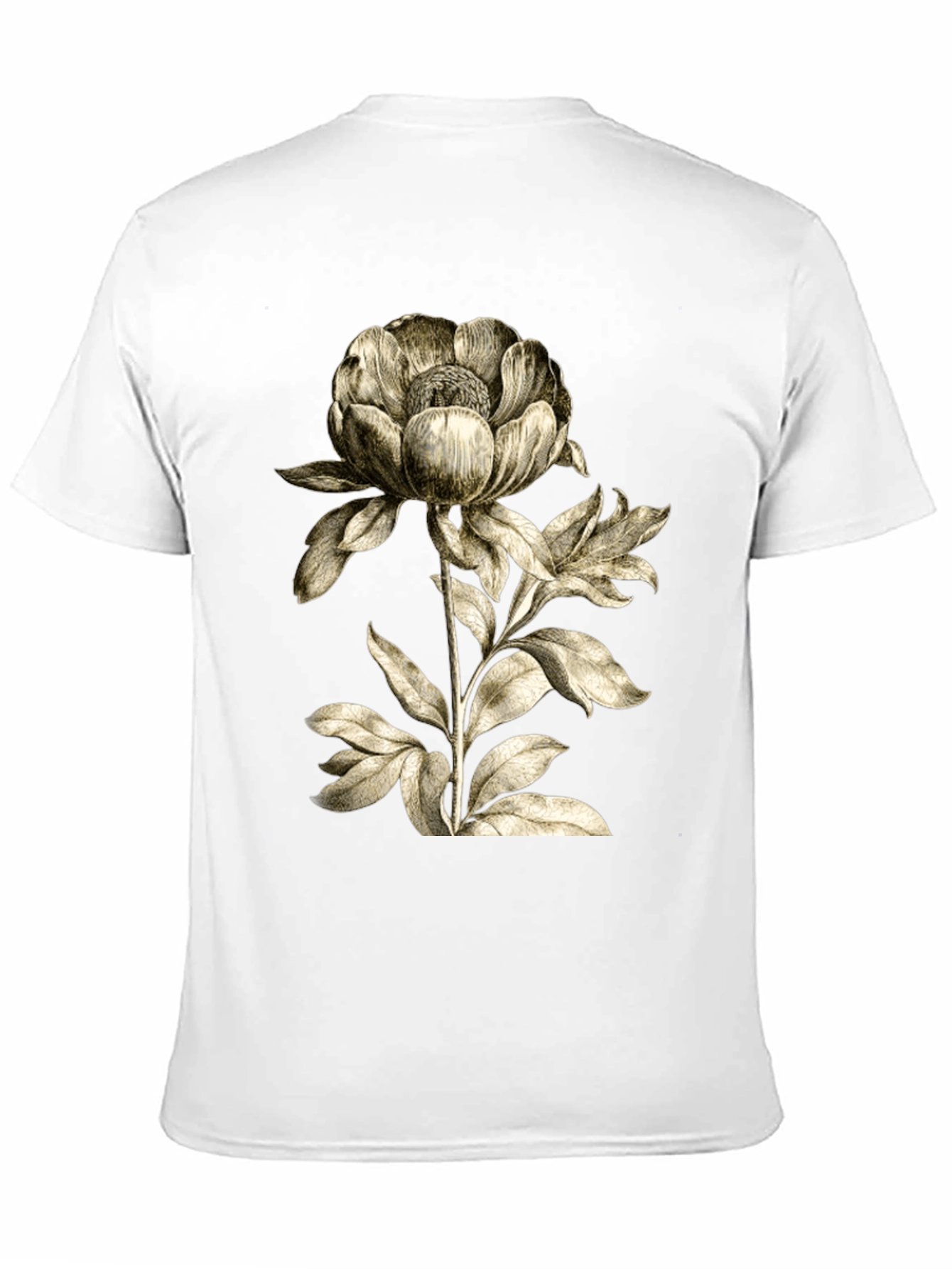 Botanical Flower Graphic T-Shirt - Black