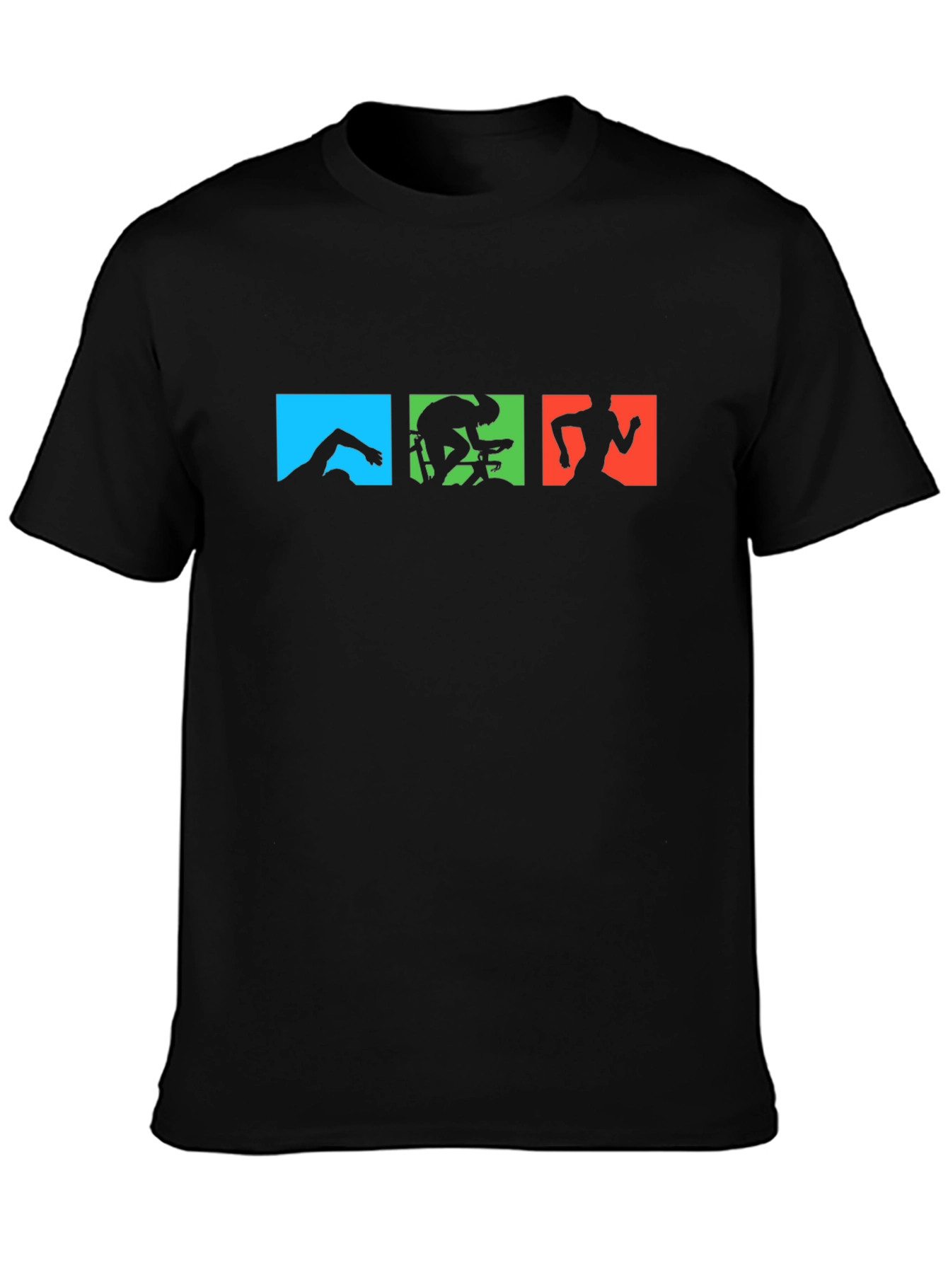 Triathlon T-Shirt - Swim Bike Run - Black