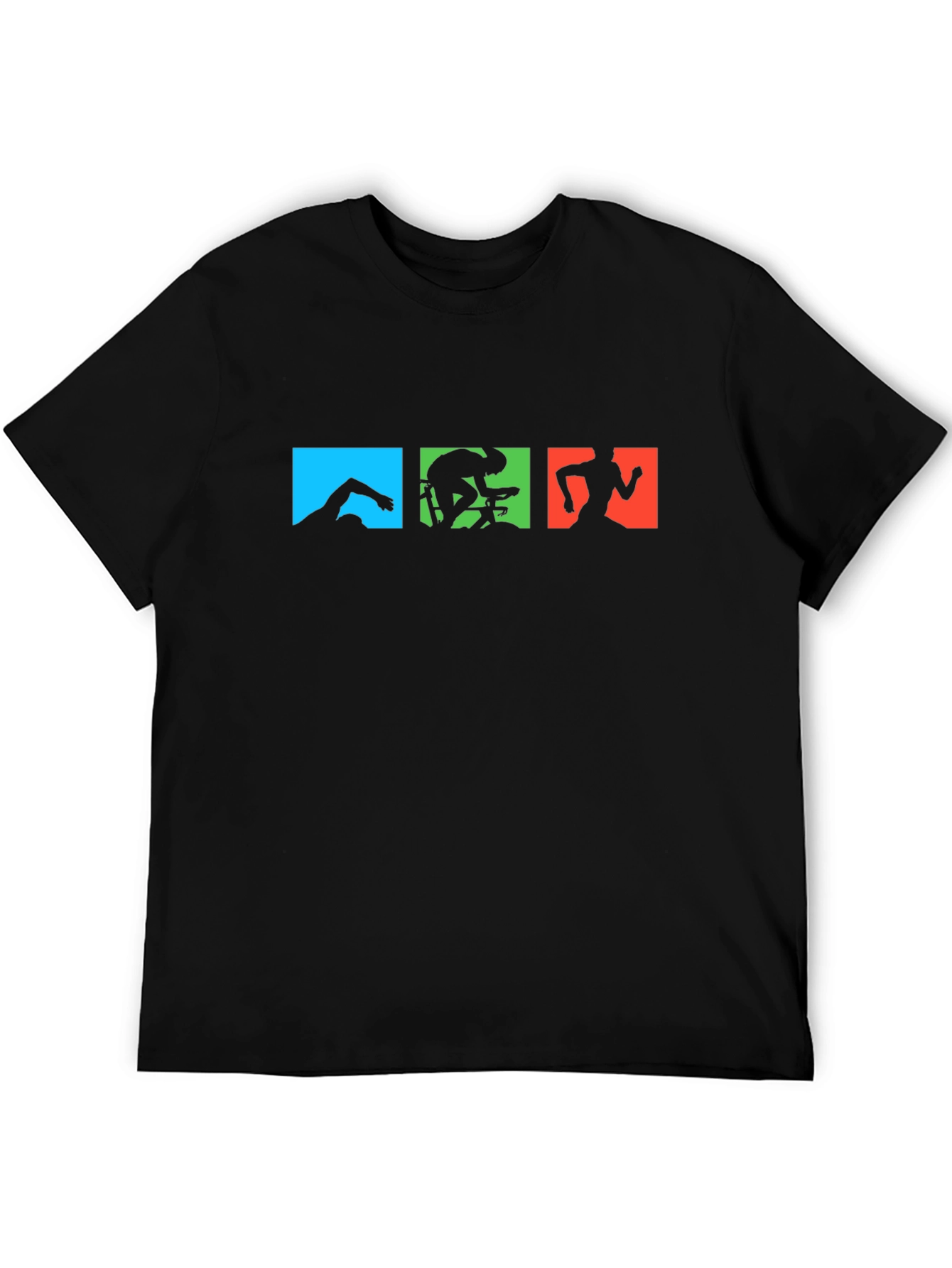 Triathlon T-Shirt - Swim Bike Run - Black