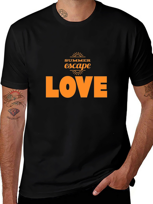 Summer Escape Love Graphic Black T-Shirt