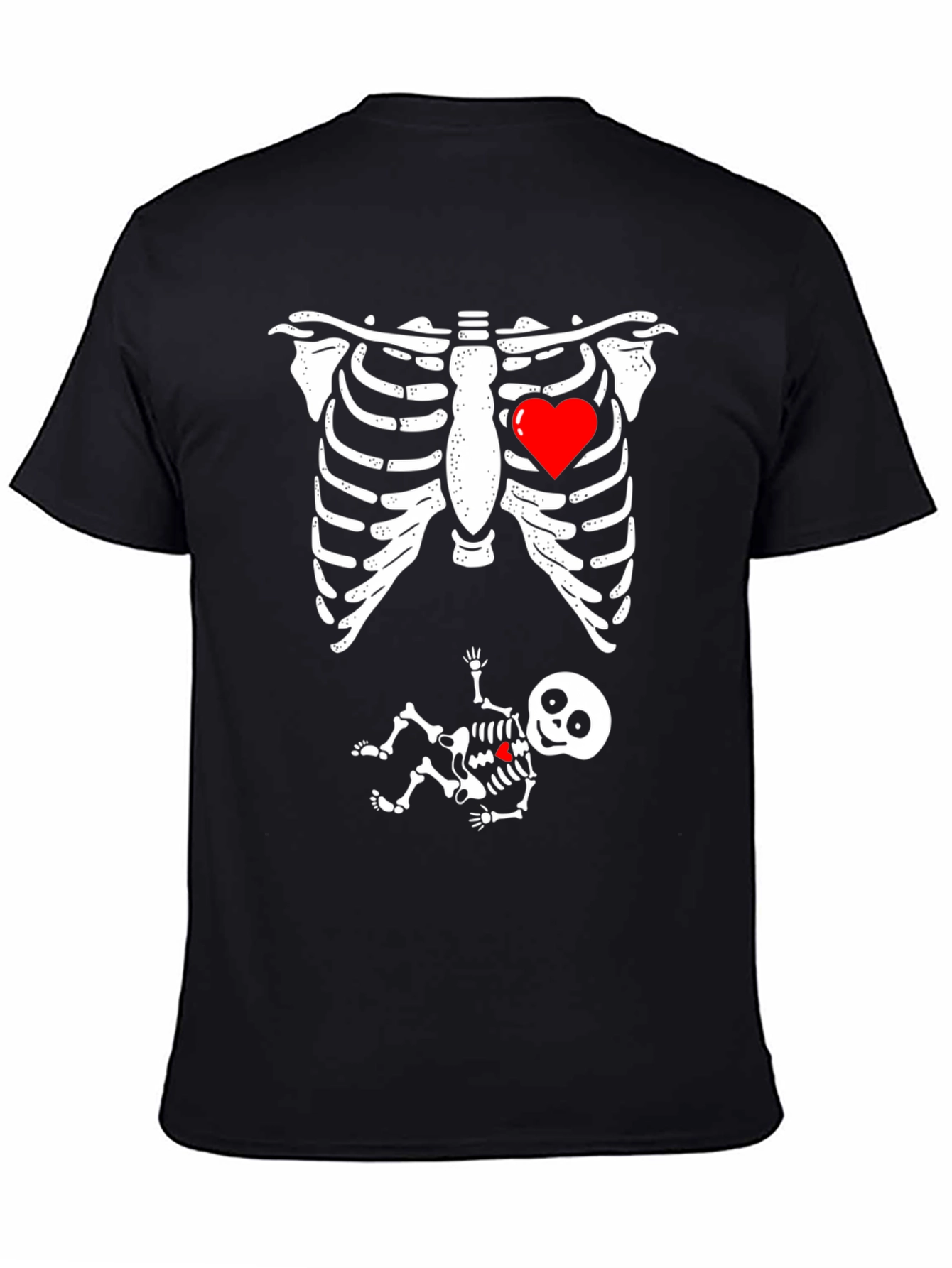Skeleton Baby Bump T-Shirt Funny Halloween Pregnancy Tee